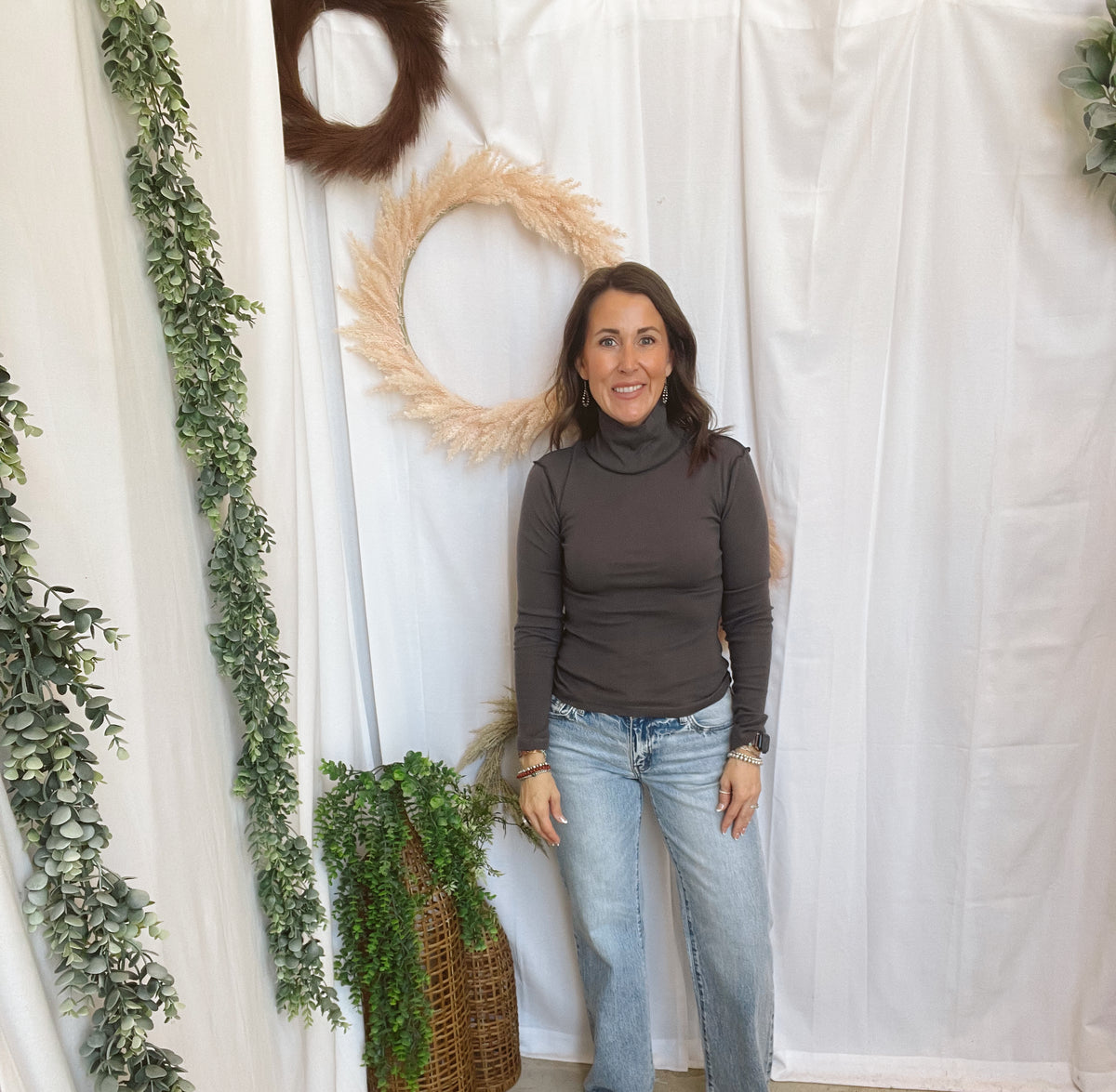 Lexie Seam Turtleneck-Charcoal-Long Sleeve Tops-hyfve-The Silo Boutique, Women's Fashion Boutique Located in Warren and Grand Forks North Dakota