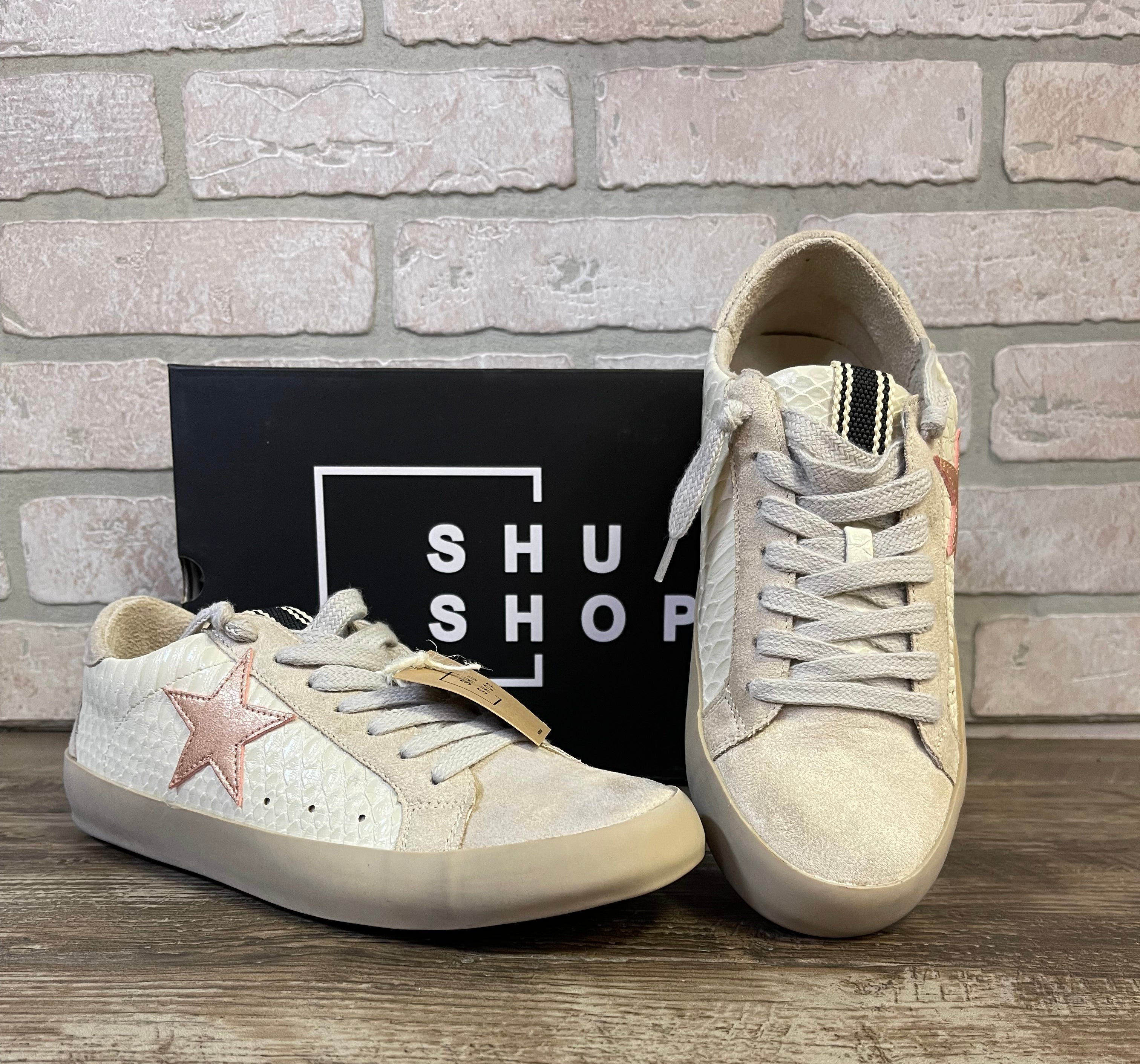 ShuShop Paula Off White Snake Sneaker-Shoes-shushop-The Silo Boutique, Women's Fashion Boutique Located in Warren and Grand Forks North Dakota