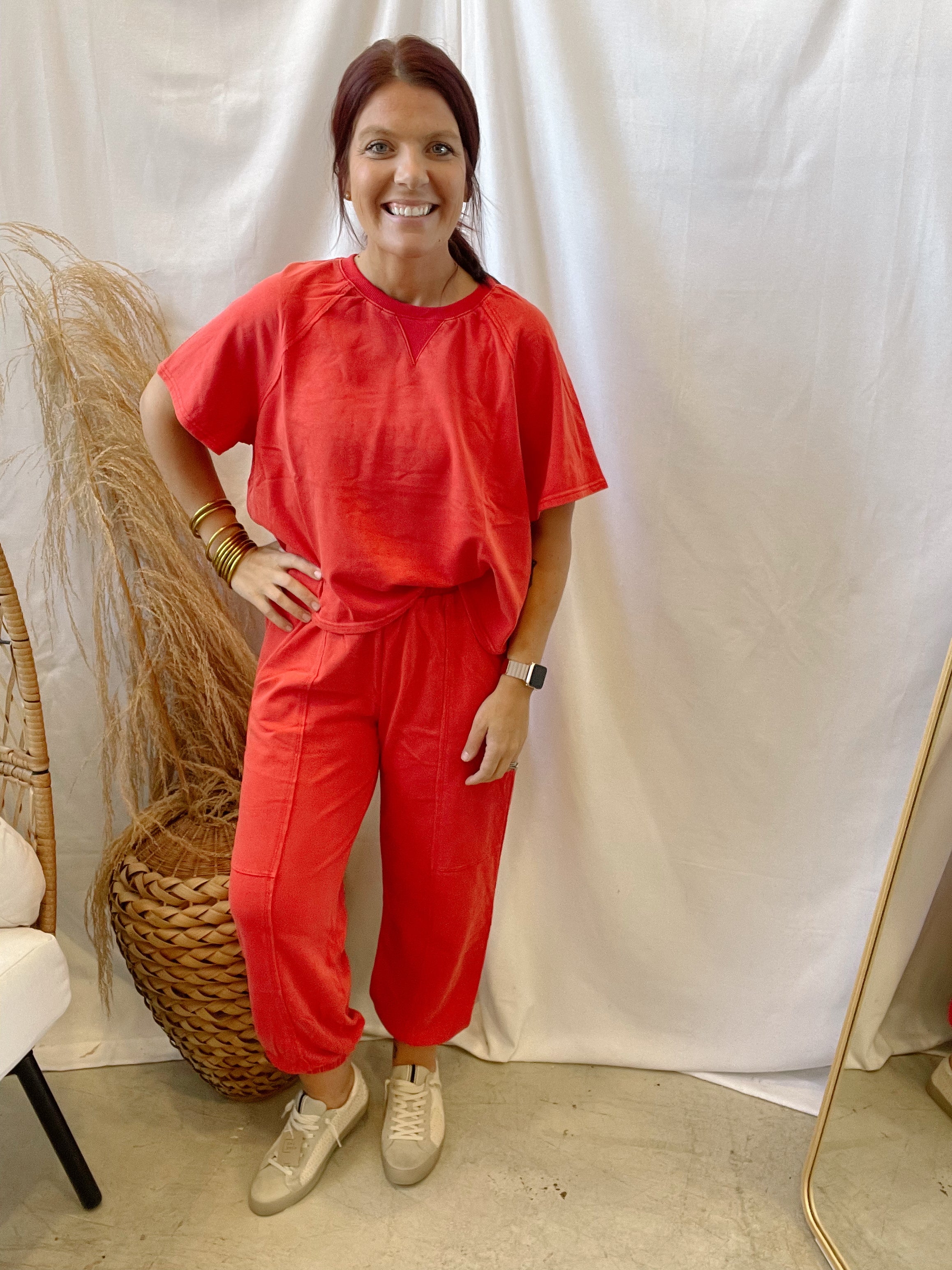 Hayden Knit Set-Red-Outfit Sets-hayden-The Silo Boutique, Women's Fashion Boutique Located in Warren and Grand Forks North Dakota