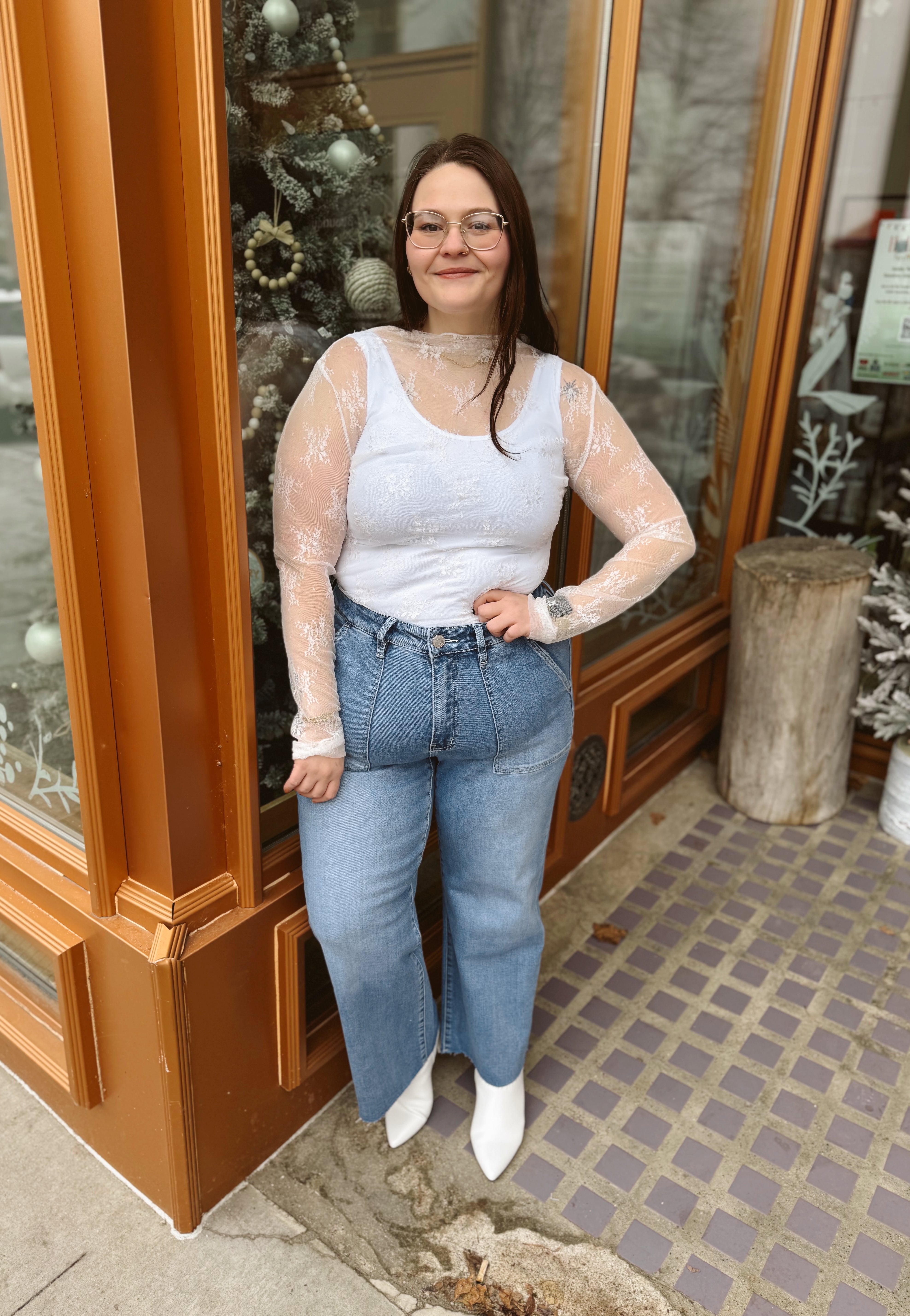 So Sweet Lace Long Sleeve Top-Long Sleeve Tops-sweet genisis-The Silo Boutique, Women's Fashion Boutique Located in Warren and Grand Forks North Dakota