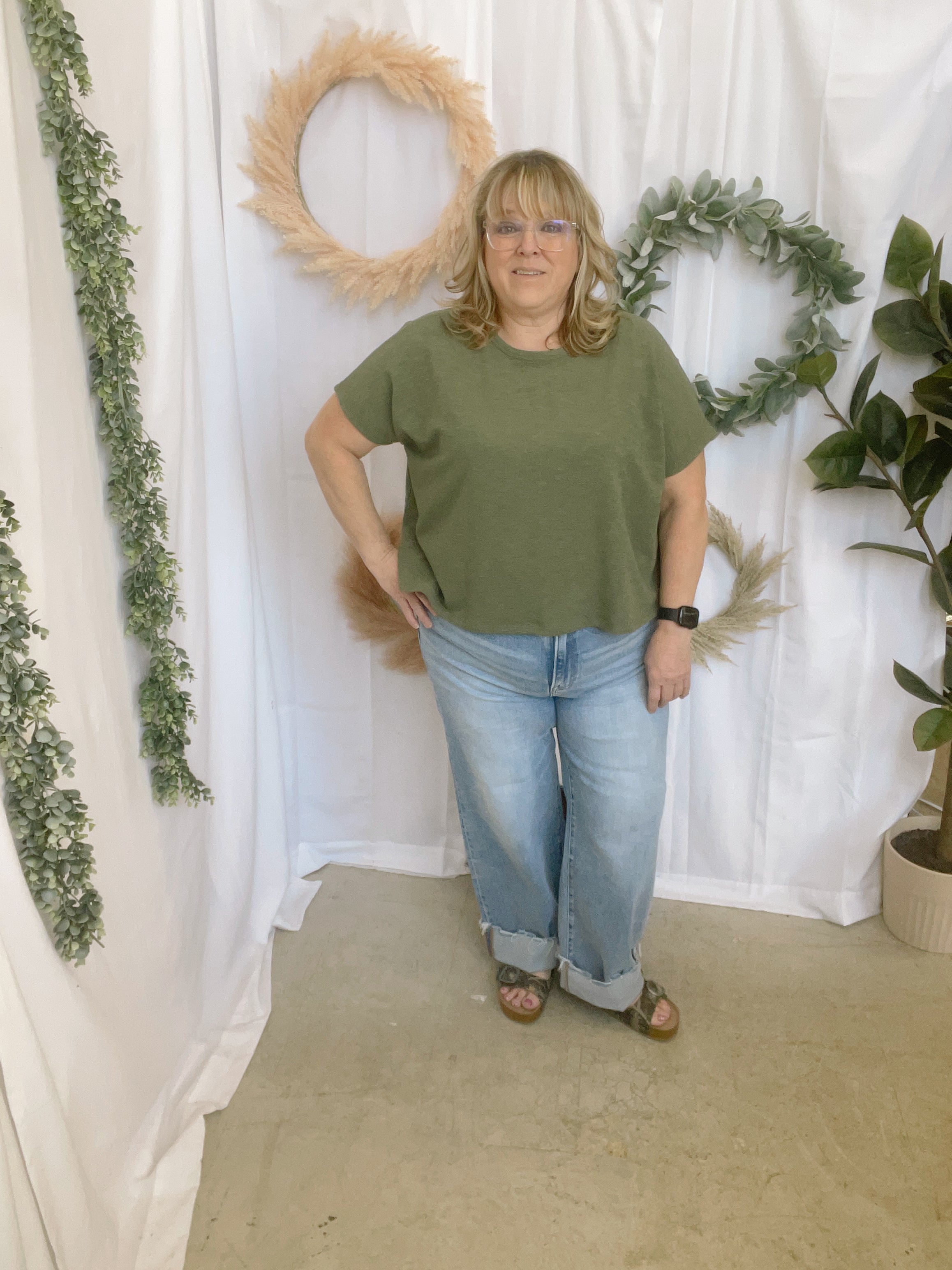 Julie Slub Oversized Tee-Short Sleeve Tops-Zenana-The Silo Boutique, Women's Fashion Boutique Located in Warren and Grand Forks North Dakota