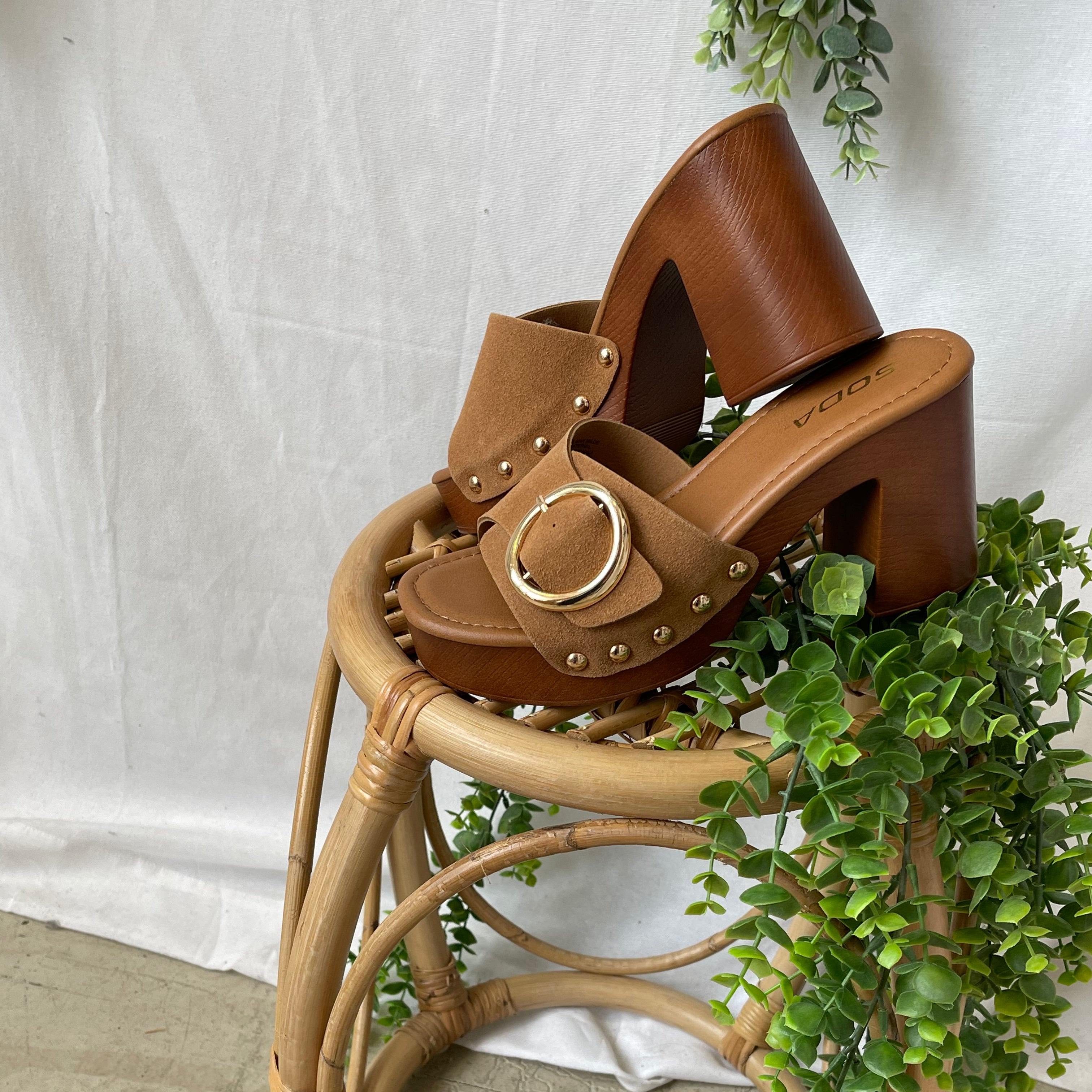 Soda Citrus Brown Sandal-Shoes-soda-The Silo Boutique, Women's Fashion Boutique Located in Warren and Grand Forks North Dakota