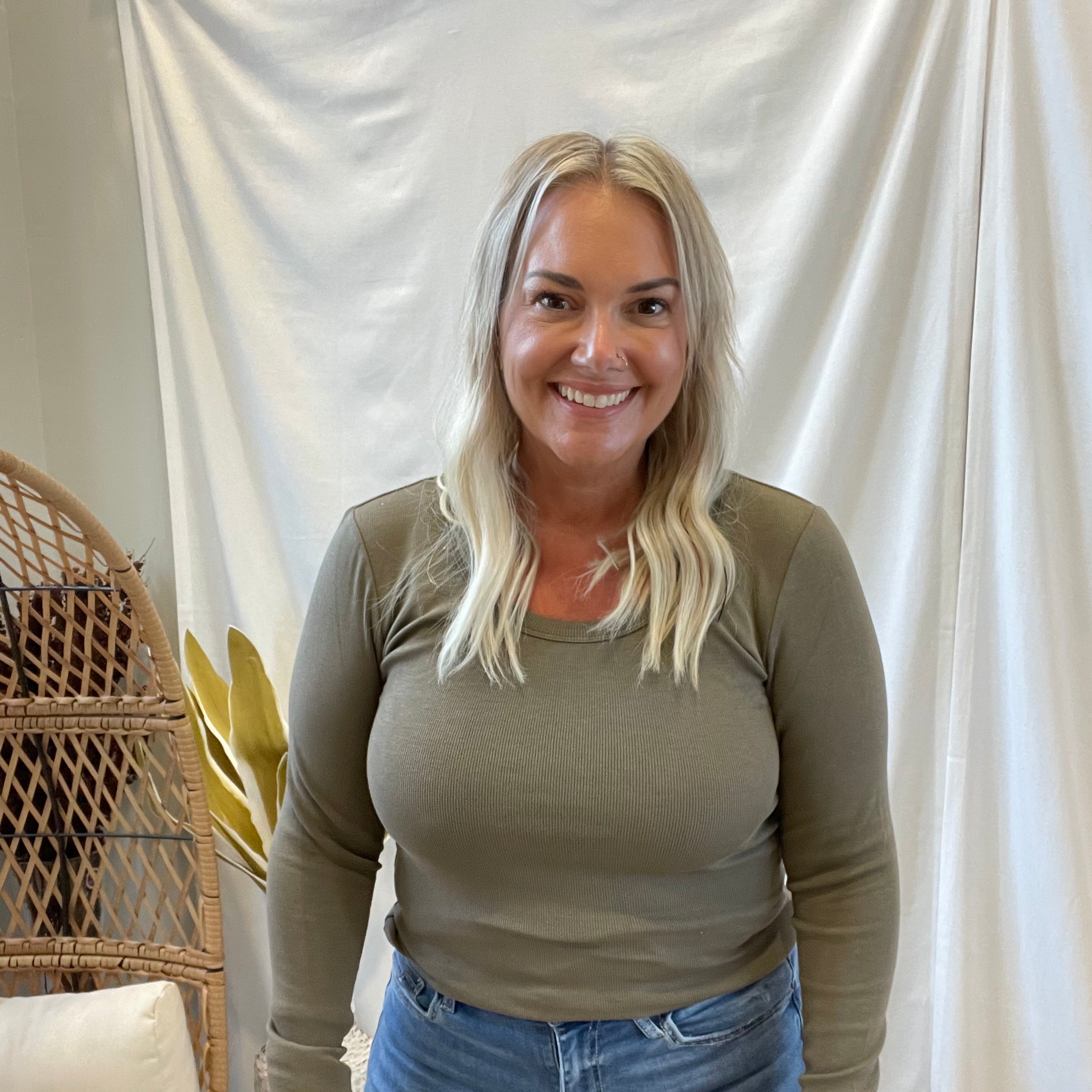 Becky Long Sleeve Scoop Neck Ribbed Top-Long Sleeve Tops-stacatto-The Silo Boutique, Women's Fashion Boutique Located in Warren and Grand Forks North Dakota