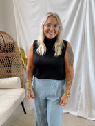 P Cill Cowl Tank Top-Black-Tank Tops-p cill-The Silo Boutique, Women's Fashion Boutique Located in Warren and Grand Forks North Dakota