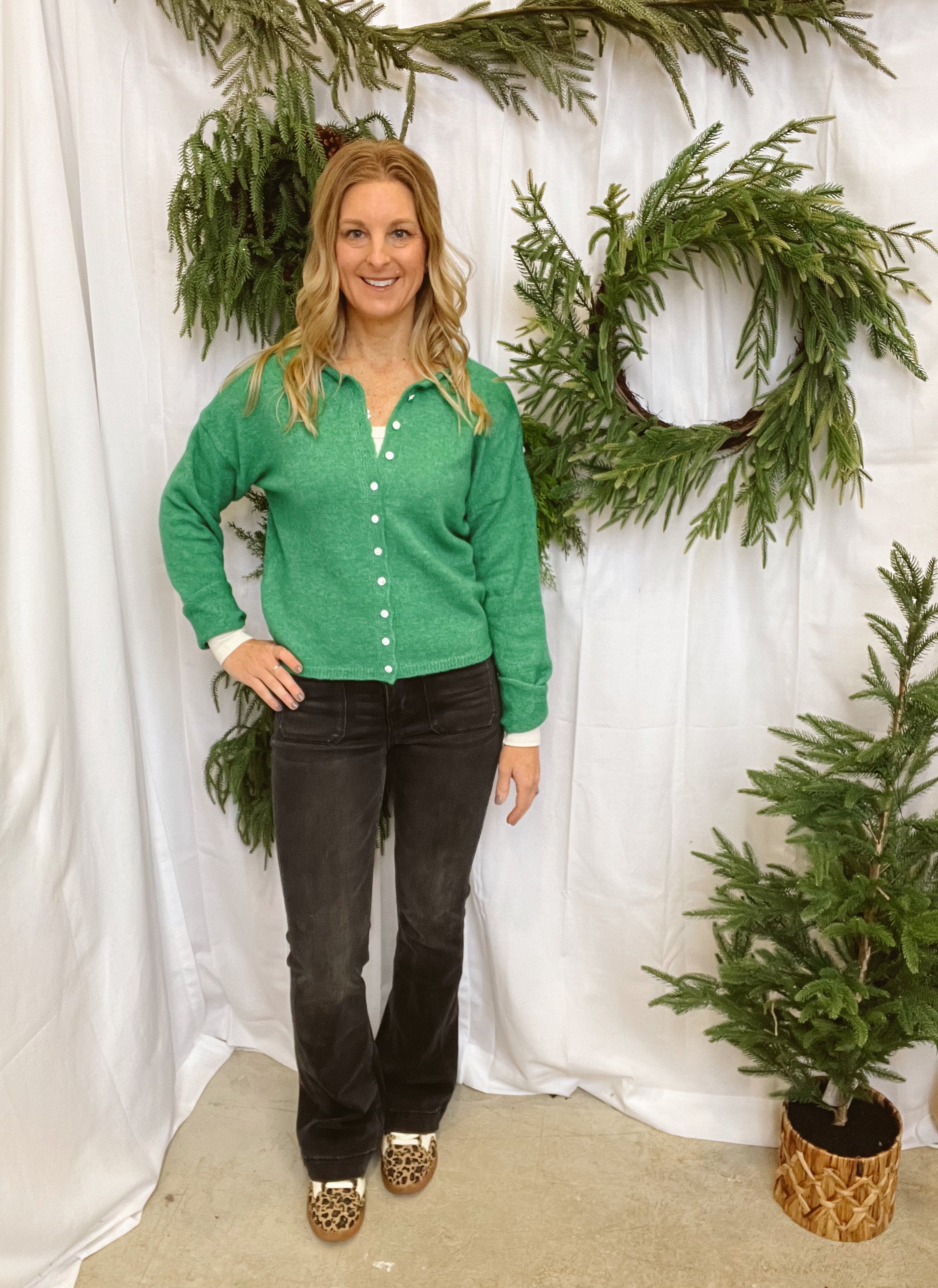 The Classic Staple Cardigan-Kelly Green-Cardigans-mimosa-The Silo Boutique, Women's Fashion Boutique Located in Warren and Grand Forks North Dakota