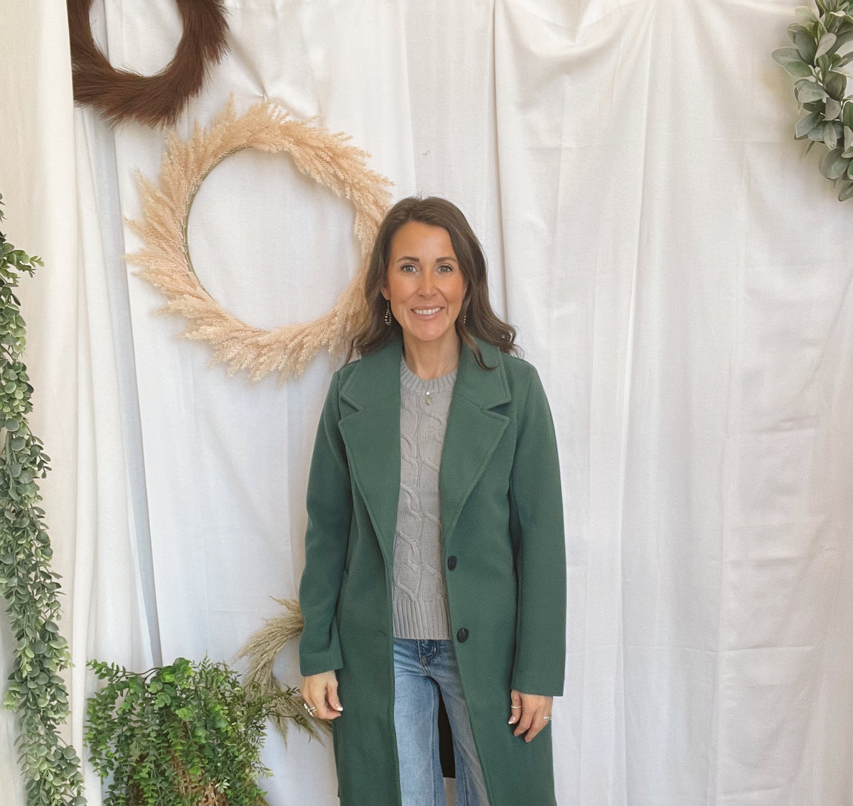 Nora Longline Lapel Coat-Teal-Coats & Jackets-love tree-The Silo Boutique, Women's Fashion Boutique Located in Warren and Grand Forks North Dakota