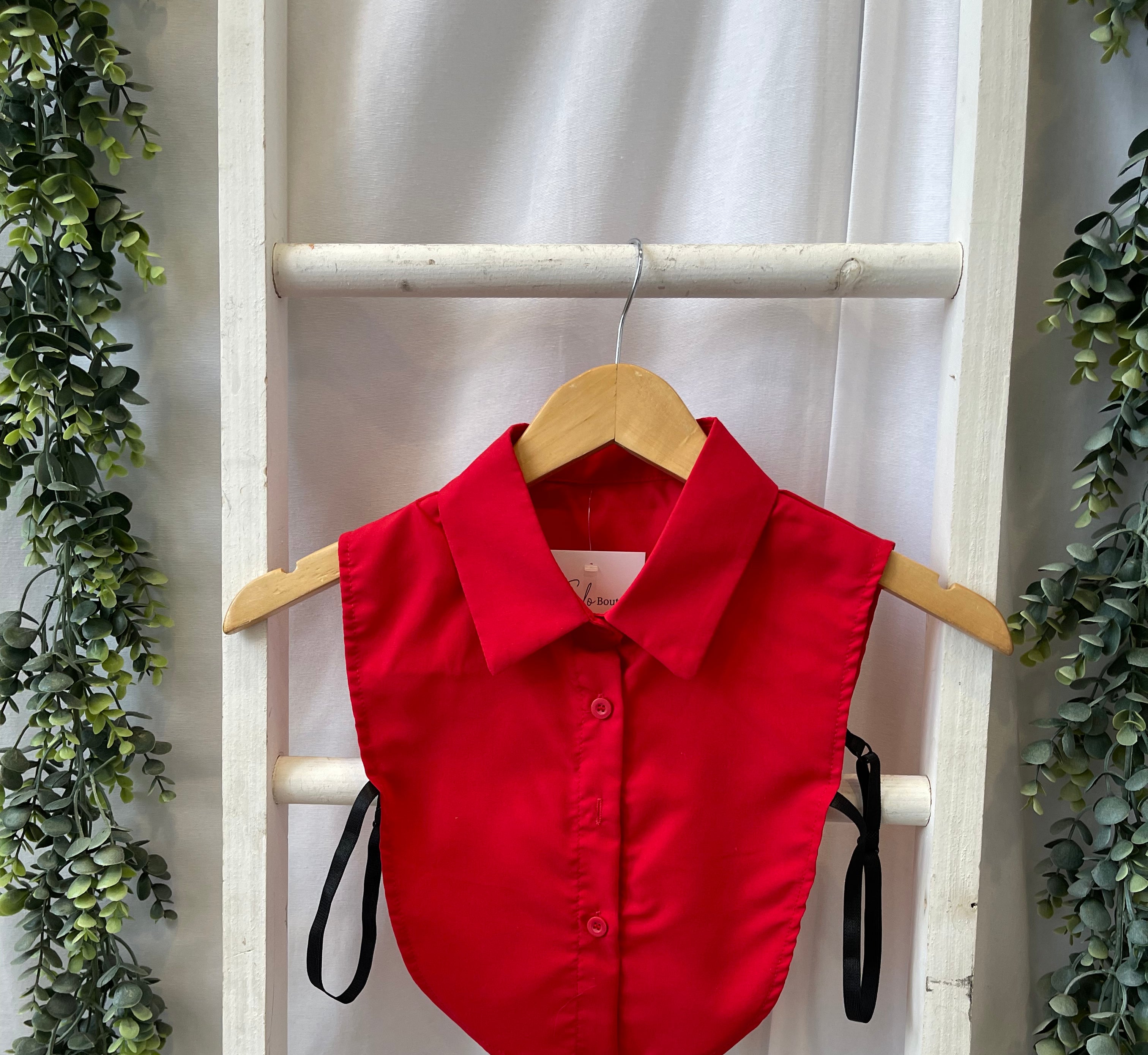 Corporate Collar-Red-Short Sleeve Tops-Summer Tees-The Silo Boutique, Women's Fashion Boutique Located in Warren and Grand Forks North Dakota