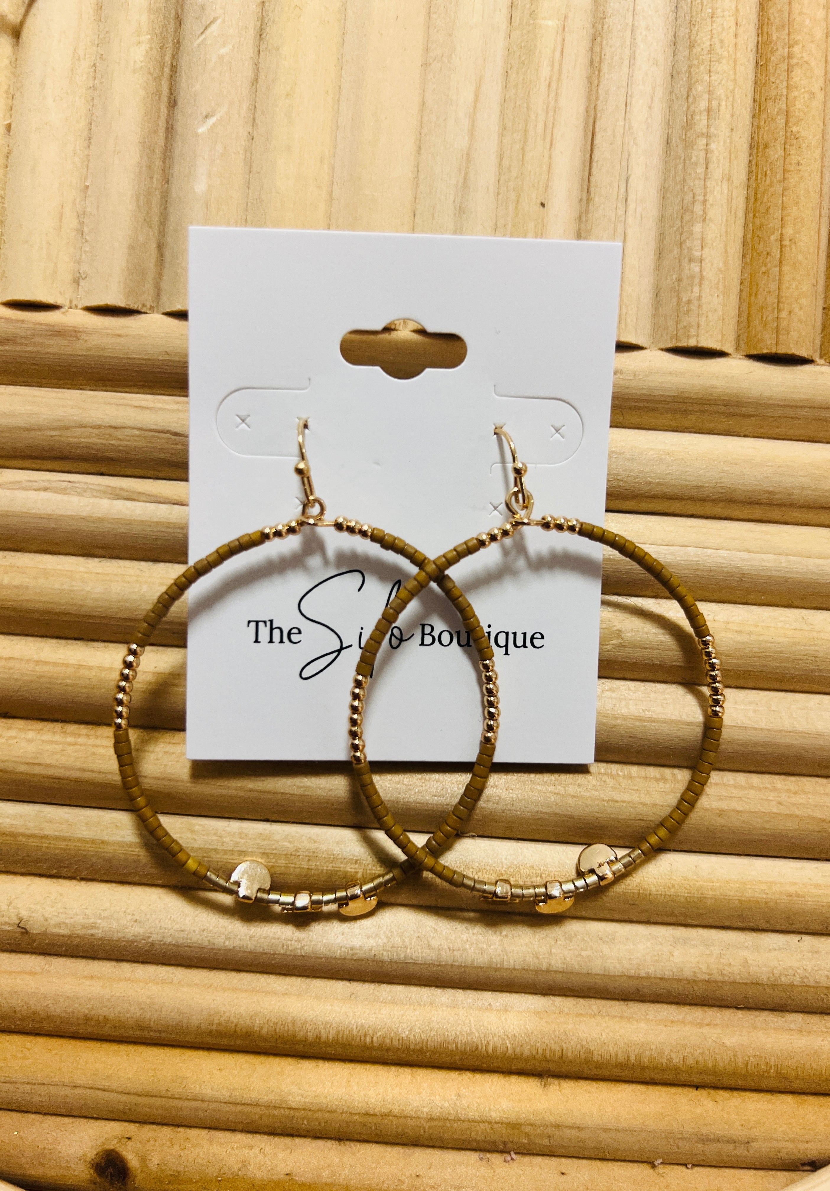 Seed Beaded Circle Drop Earrings-Earrings-Fame-The Silo Boutique, Women's Fashion Boutique Located in Warren and Grand Forks North Dakota