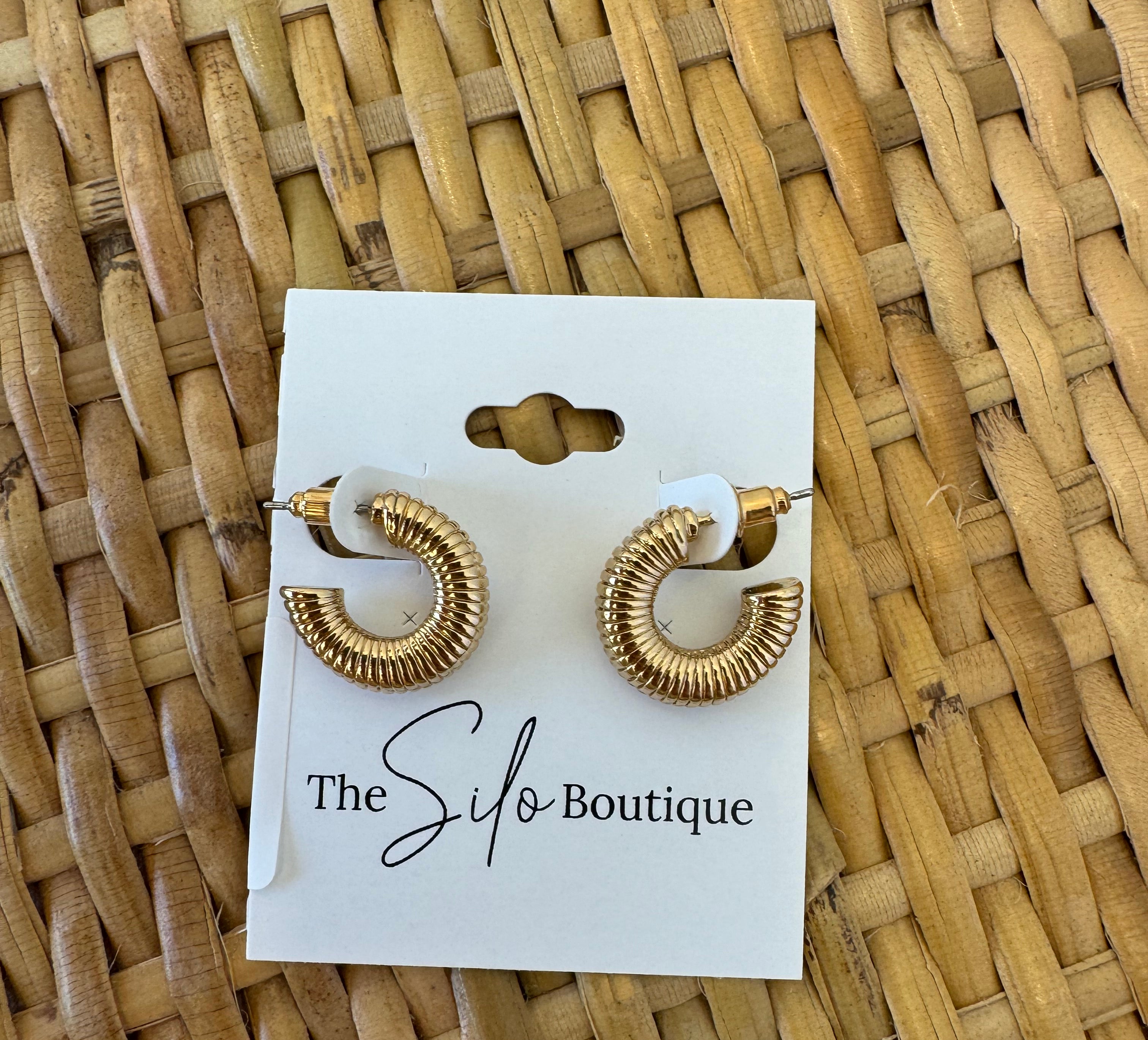 Mini Coil Hoop Earrings-earrings-Dallas Market-The Silo Boutique, Women's Fashion Boutique Located in Warren and Grand Forks North Dakota