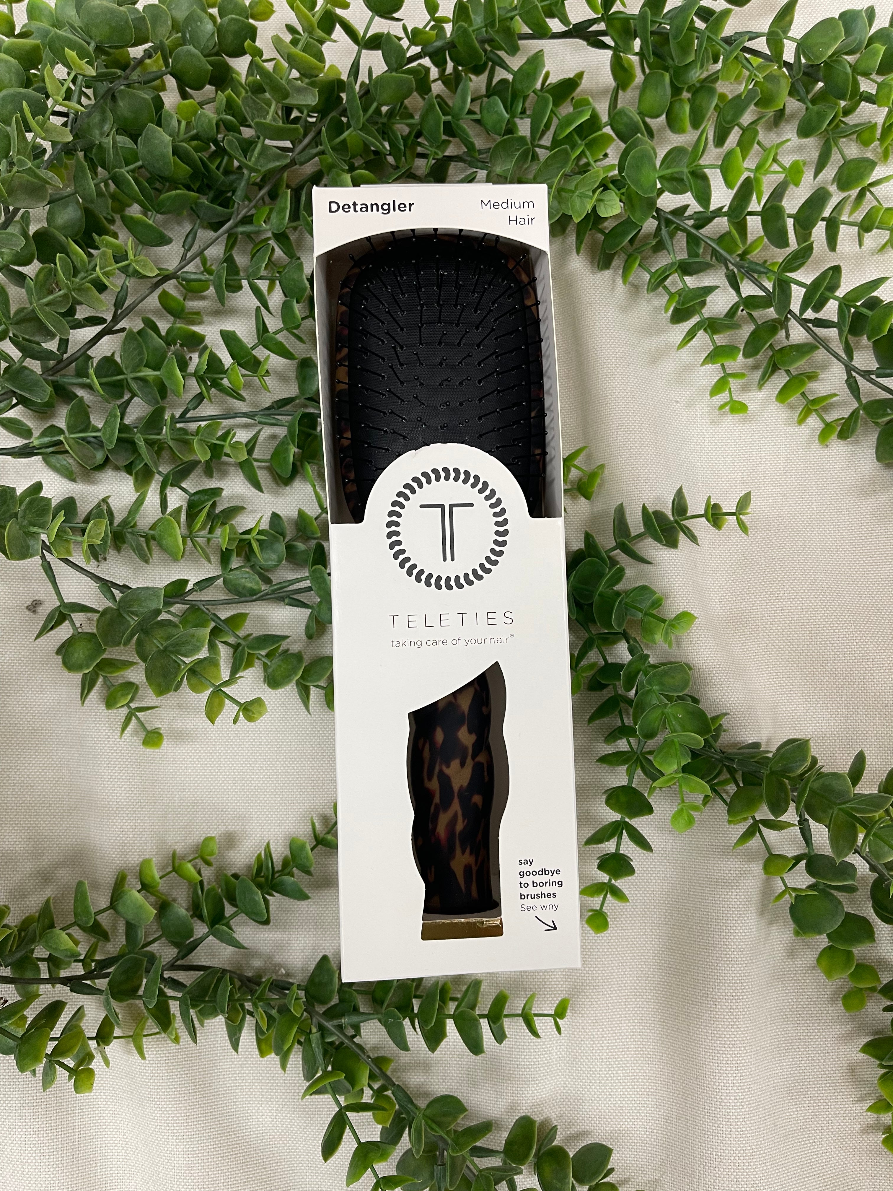 Teleties Detangler Brush for Medium Hair – Tortoise-Hair Accessories-teleties-The Silo Boutique, Women's Fashion Boutique Located in Warren and Grand Forks North Dakota
