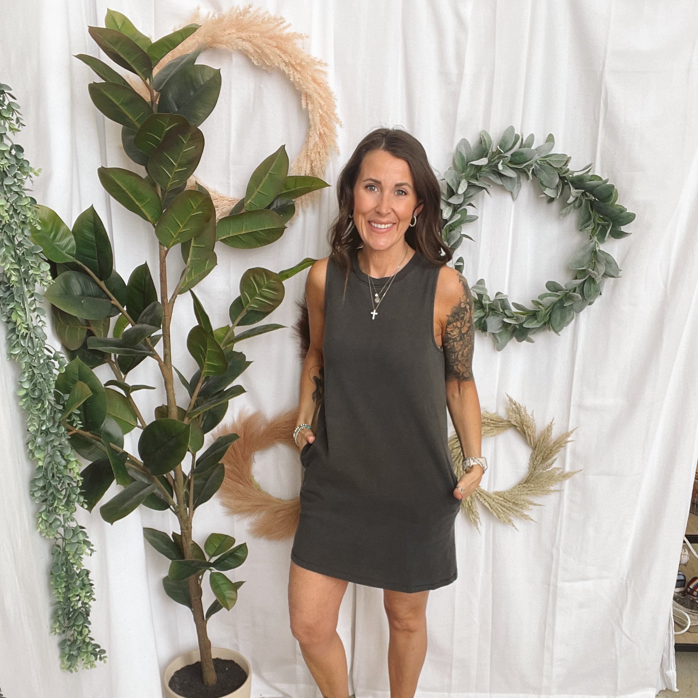 Hailey Mineral Wash Tank Dress-Black-Dresses-hyfve-The Silo Boutique, Women's Fashion Boutique Located in Warren and Grand Forks North Dakota
