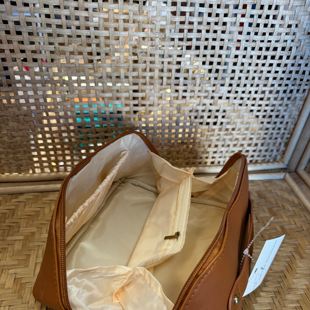 Faux Leather Open Flat Cosmetic Bags-Cosmetic Bags-joss-The Silo Boutique, Women's Fashion Boutique Located in Warren and Grand Forks North Dakota