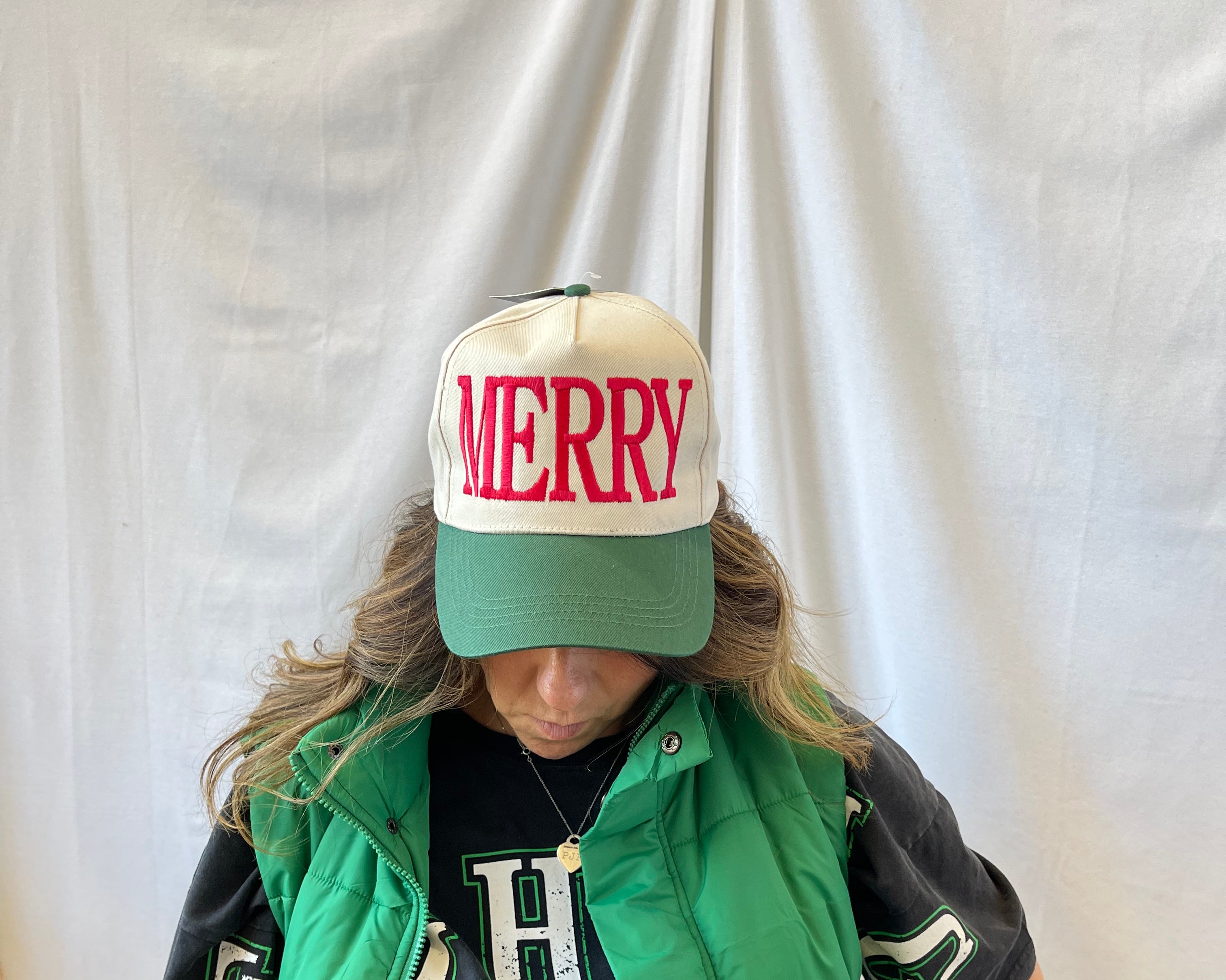Merry Red and Green Hat-Hats-Summer Tees-The Silo Boutique, Women's Fashion Boutique Located in Warren and Grand Forks North Dakota