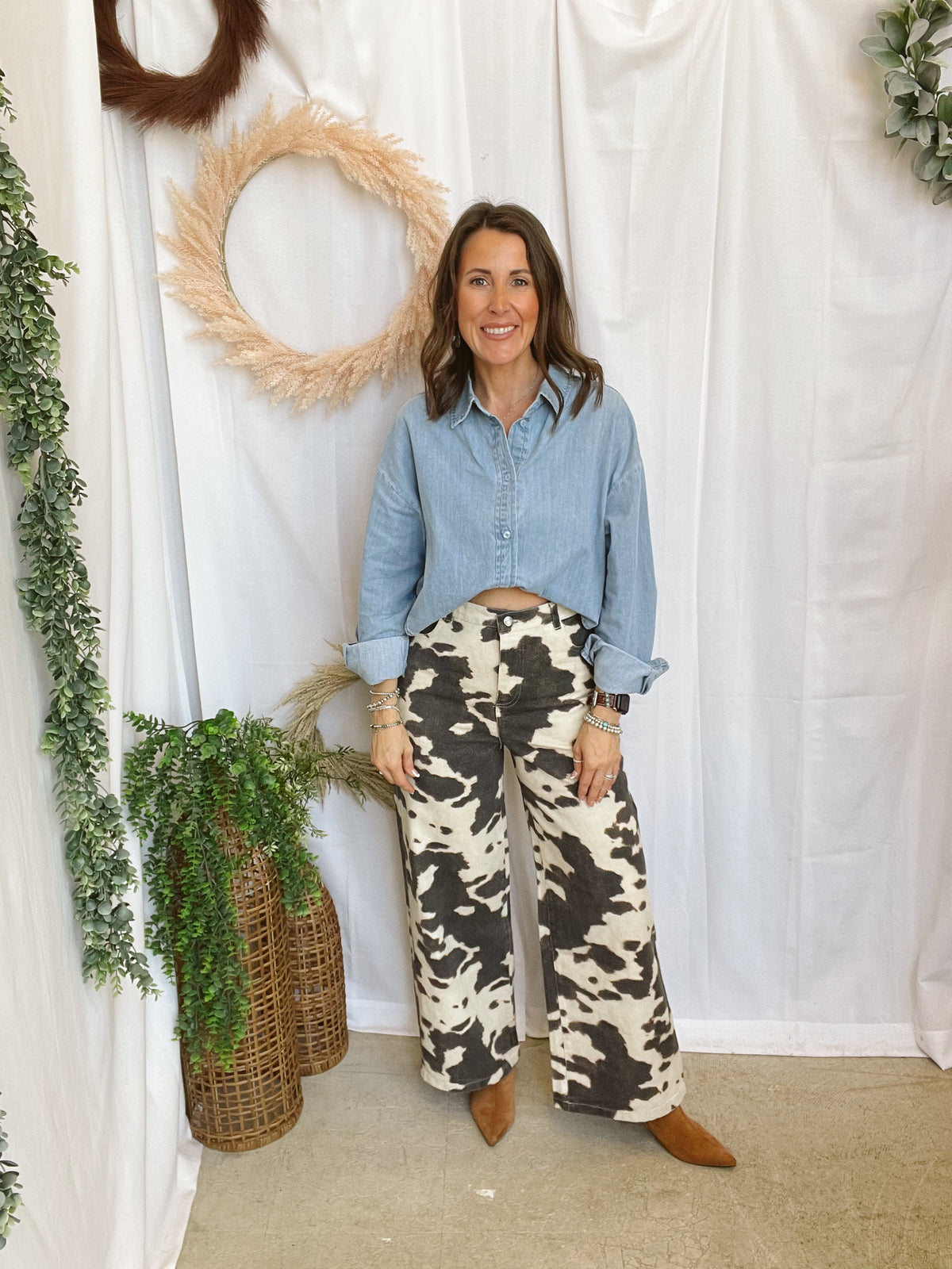 Carissa Cow Print Jeans-Jeans-hyfve-The Silo Boutique, Women's Fashion Boutique Located in Warren and Grand Forks North Dakota