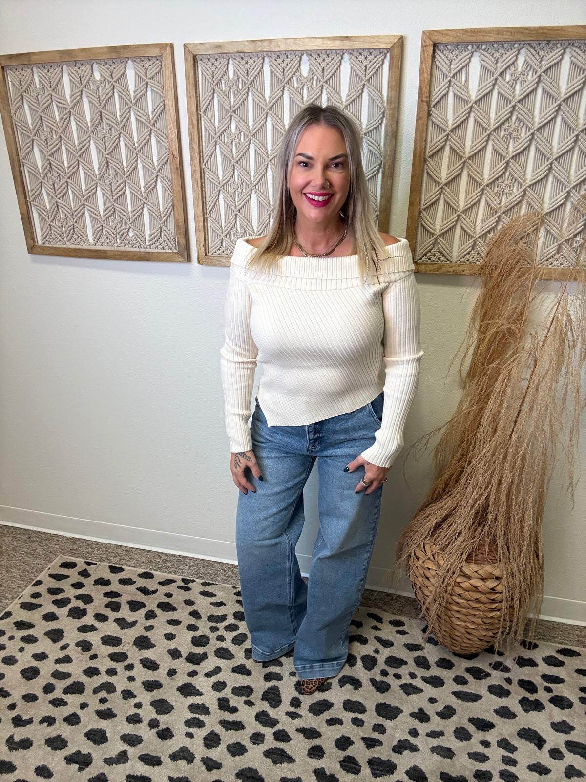 Heidi Off the Shoulder Top-Cream-Long Sleeve Tops-hyfve-The Silo Boutique, Women's Fashion Boutique Located in Warren and Grand Forks North Dakota