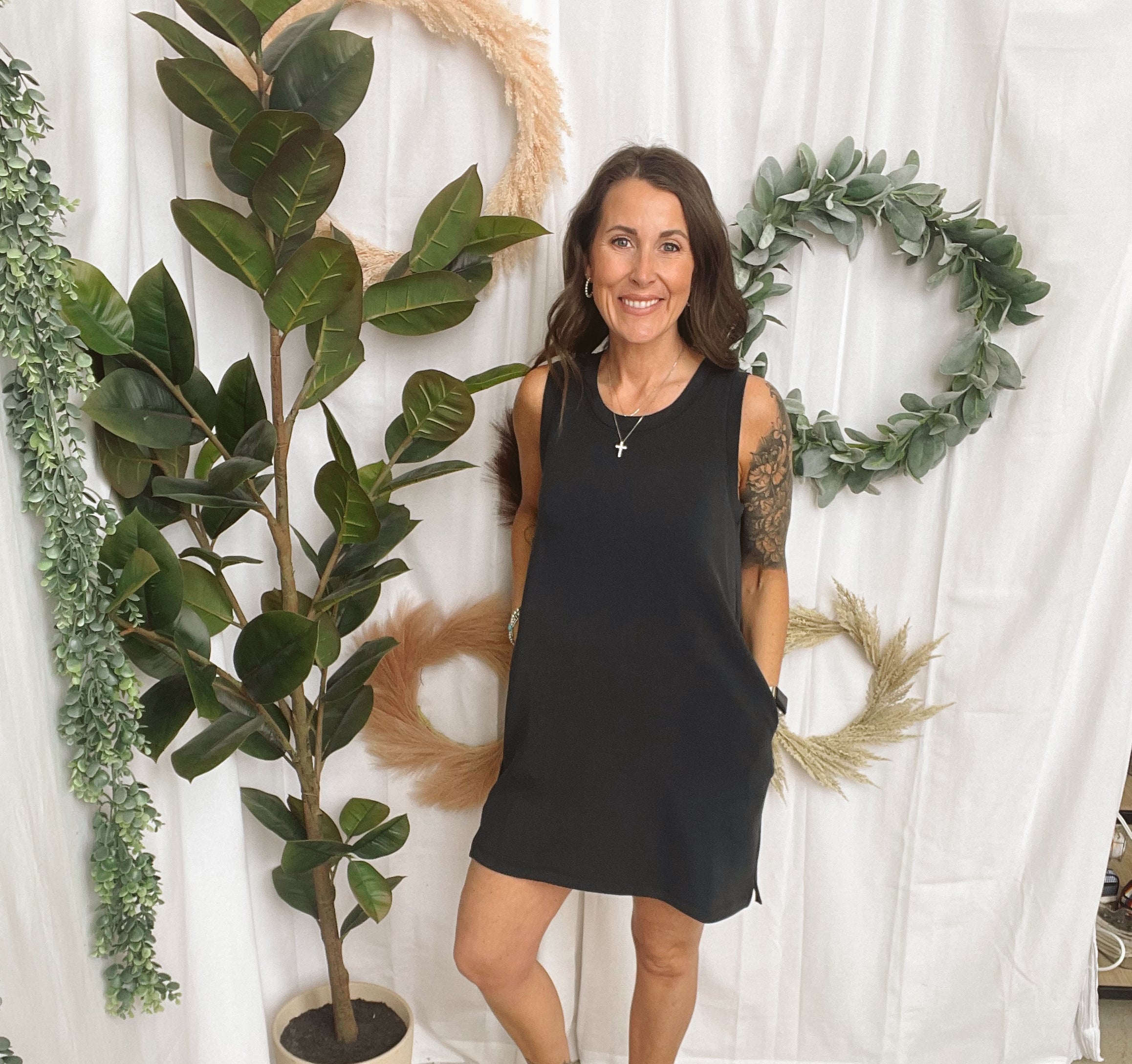 Mono B Laguna Scuba Shift Dress-Black-Dresses-mono b-The Silo Boutique, Women's Fashion Boutique Located in Warren and Grand Forks North Dakota