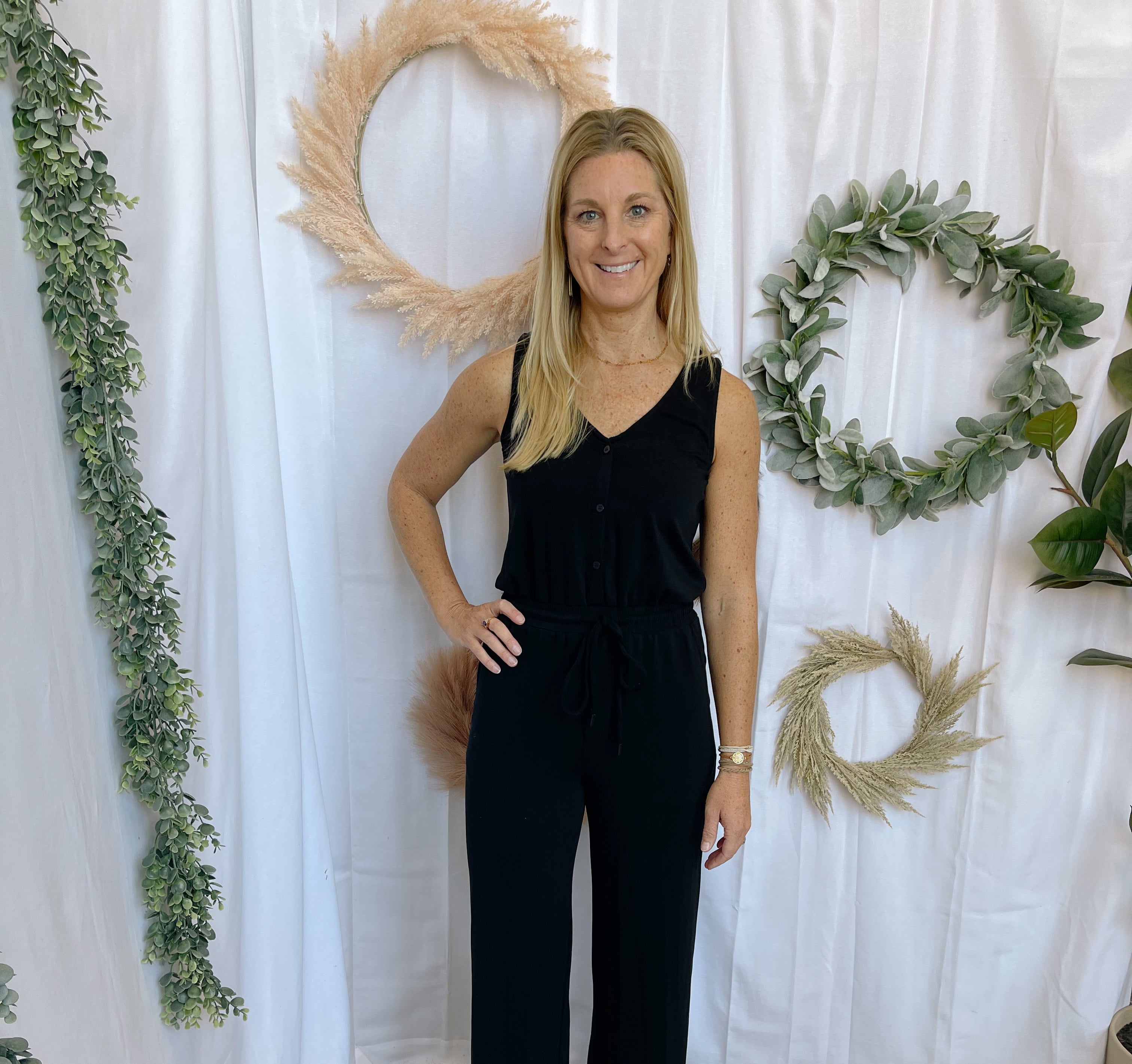 Modal Knit Jumpsuit-Black-Jumpsuits & Rompers-skies are blue-The Silo Boutique, Women's Fashion Boutique Located in Warren and Grand Forks North Dakota