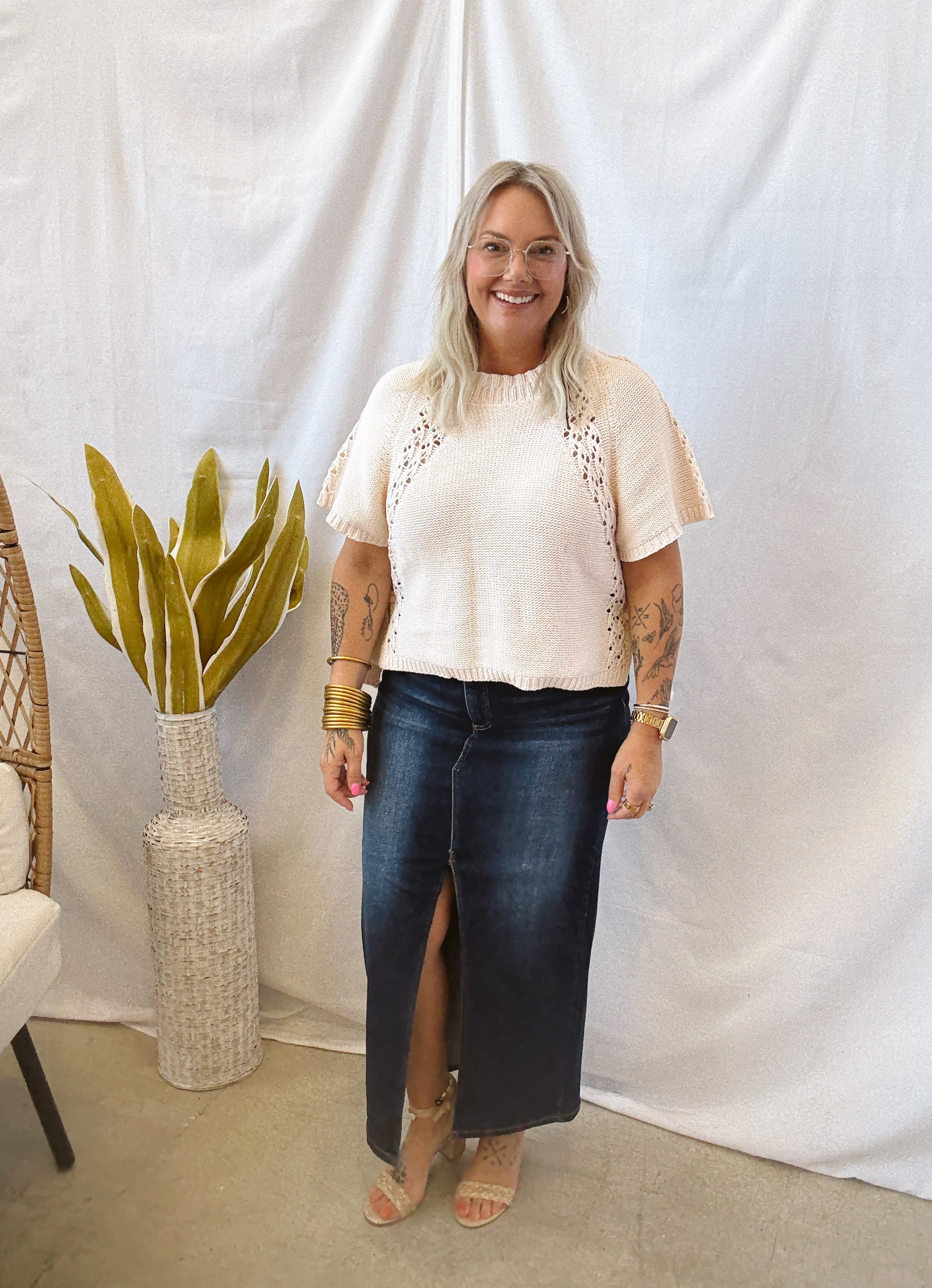 Risen Dark Wash Skirt-Final Sale-Skirts-risen-The Silo Boutique, Women's Fashion Boutique Located in Warren and Grand Forks North Dakota