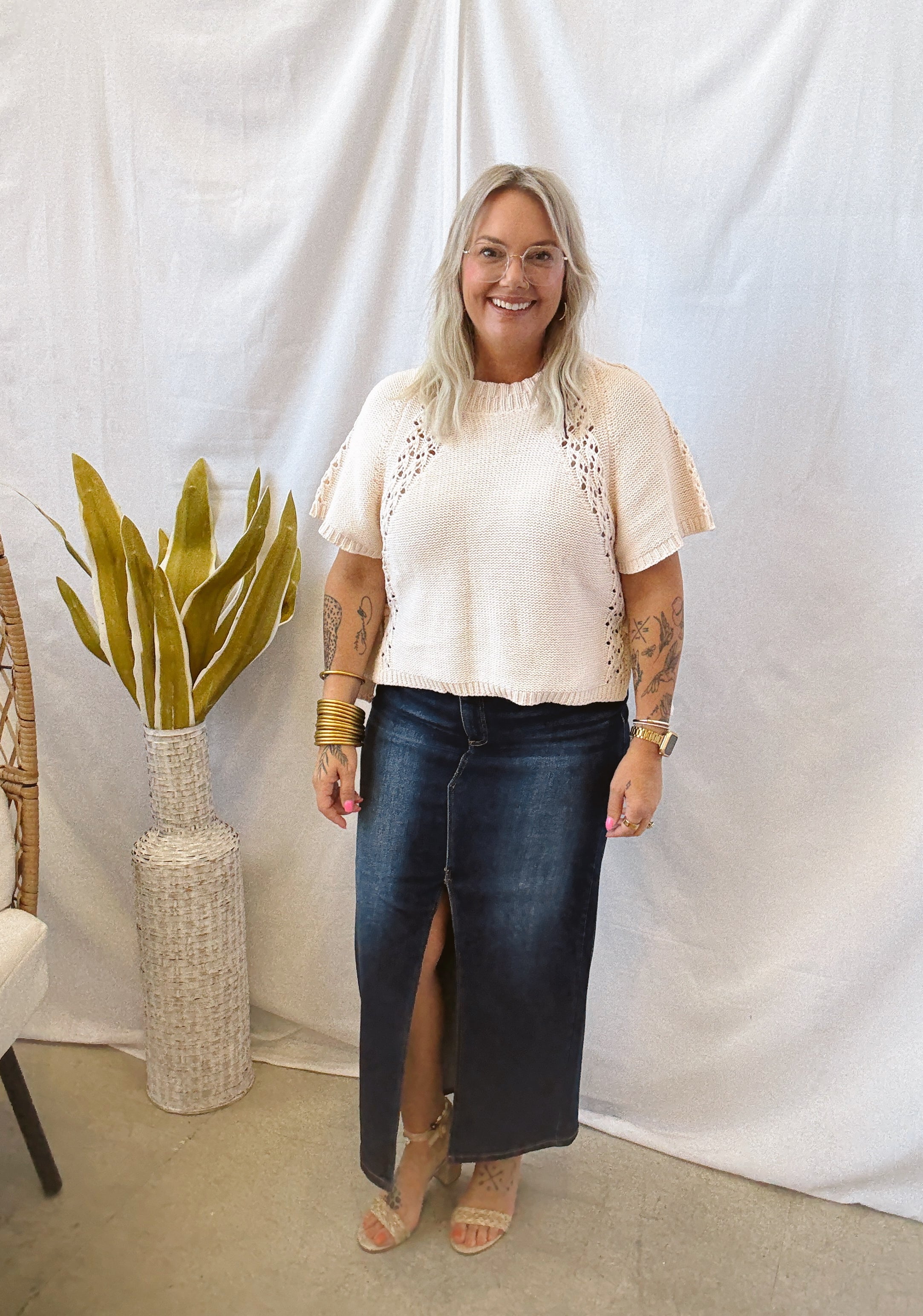 Risen Dark Wash Skirt-Final Sale-Skirts-risen-The Silo Boutique, Women's Fashion Boutique Located in Warren and Grand Forks North Dakota