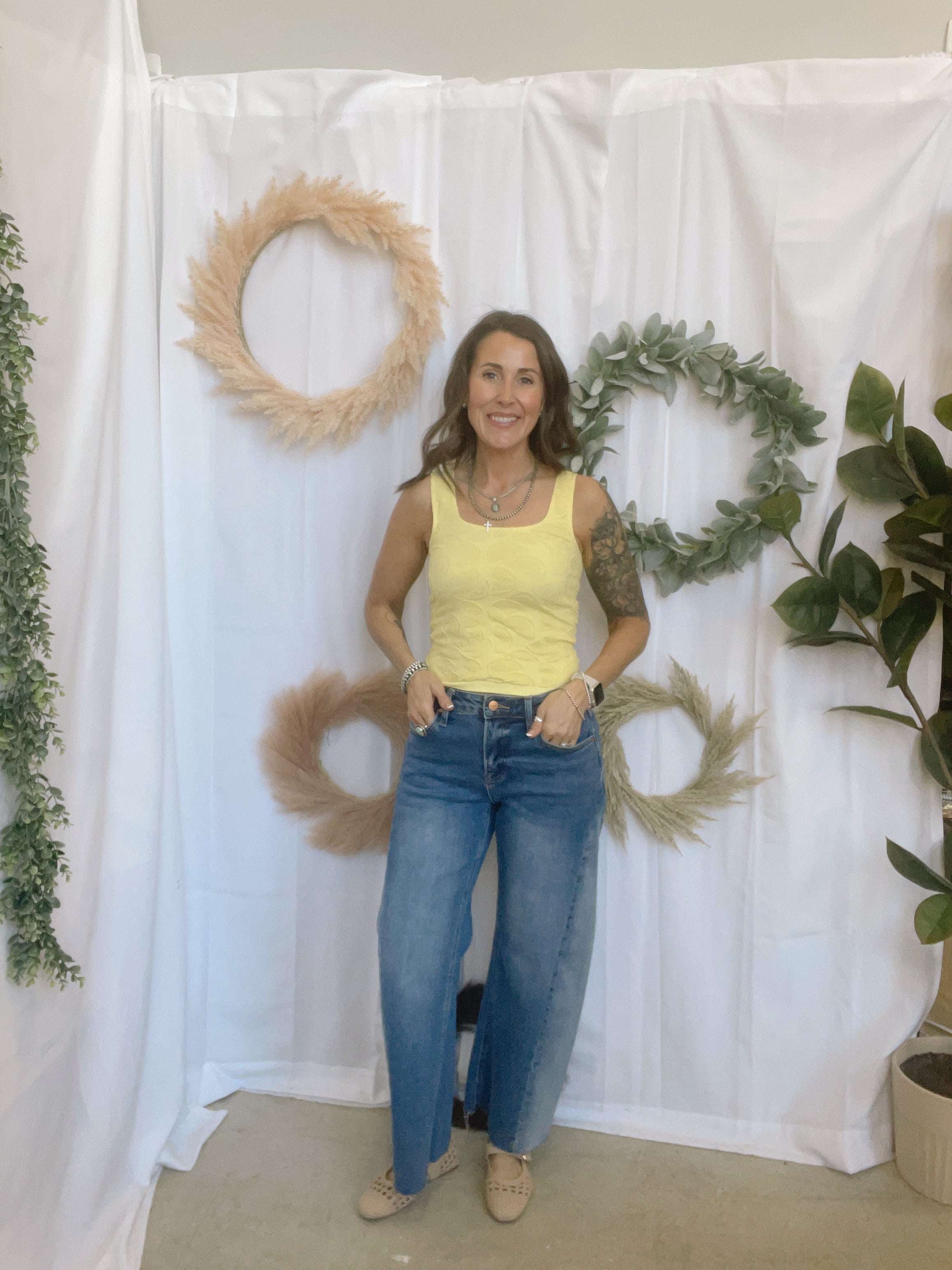 Scoop Neck Seamless Tank-Lemon-Tank Tops-hem and thread-The Silo Boutique, Women's Fashion Boutique Located in Warren and Grand Forks North Dakota