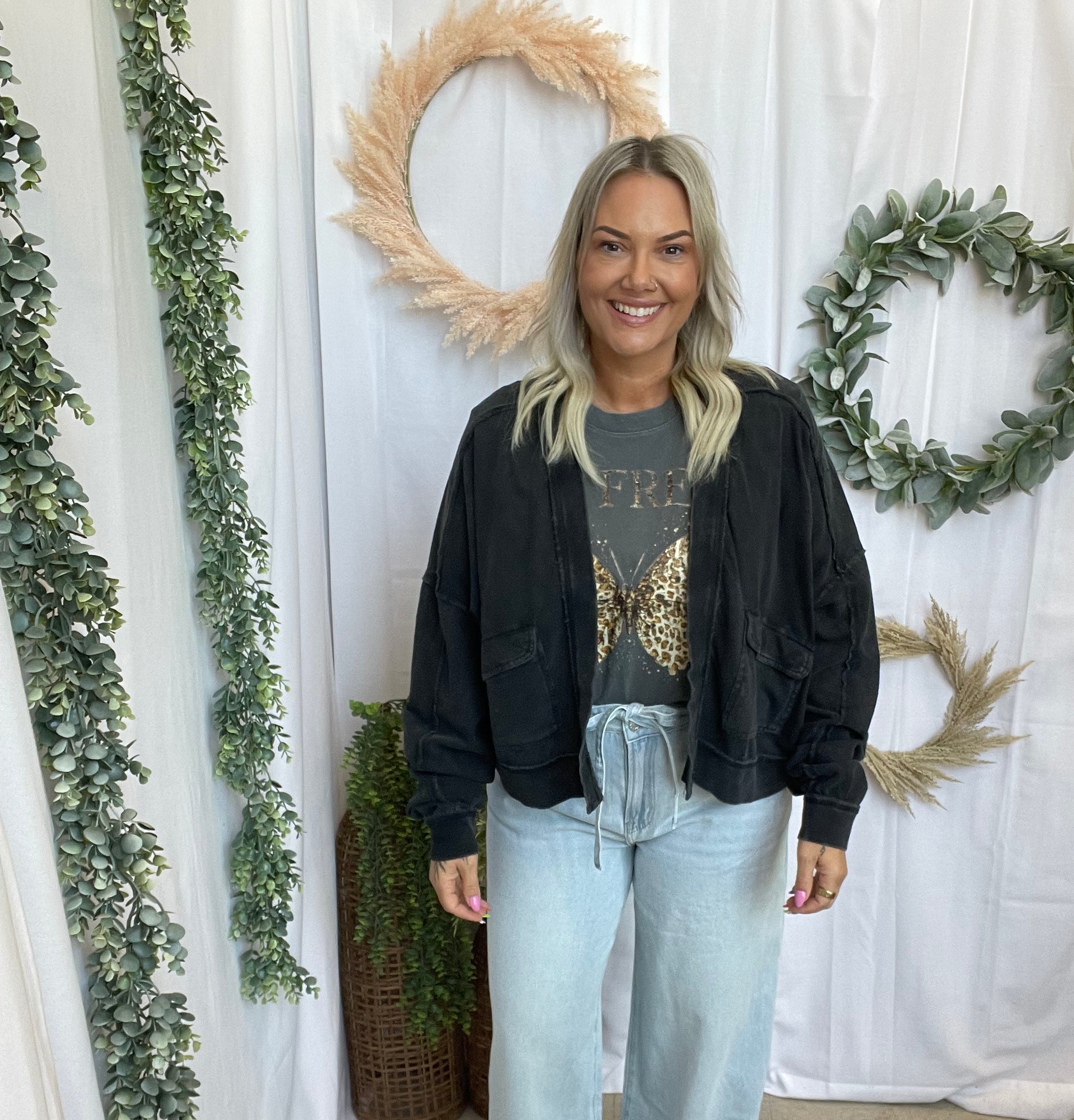 Solstice Black Wash Cardigan-Cardigans-mono b-The Silo Boutique, Women's Fashion Boutique Located in Warren and Grand Forks North Dakota