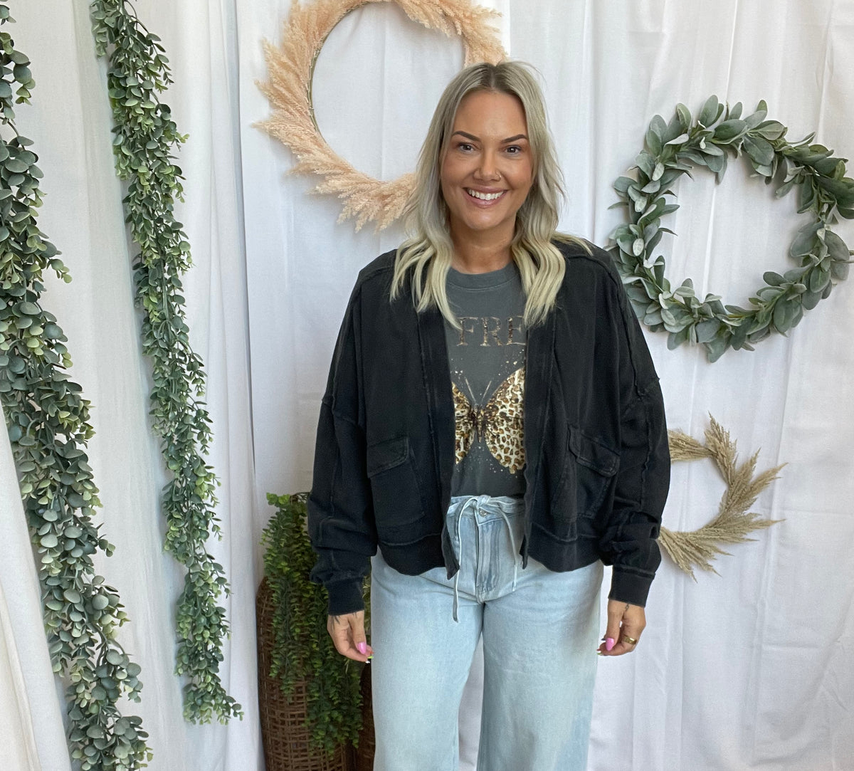 Solstice Black Wash Cardigan-Cardigans-mono b-The Silo Boutique, Women's Fashion Boutique Located in Warren and Grand Forks North Dakota