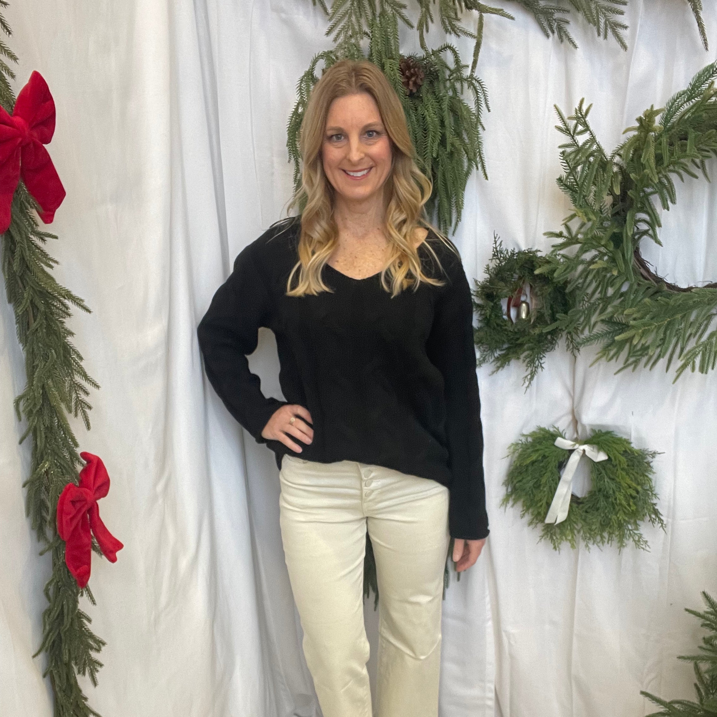 Carey Cable Knit V Neck Sweater-Sweaters-hyfve-The Silo Boutique, Women's Fashion Boutique Located in Warren and Grand Forks North Dakota