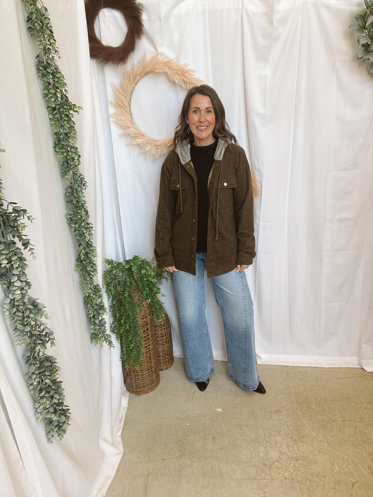 Hailey Check Plaid Shacket-Tobacco-Shackets-hem and thread-The Silo Boutique, Women's Fashion Boutique Located in Warren and Grand Forks North Dakota
