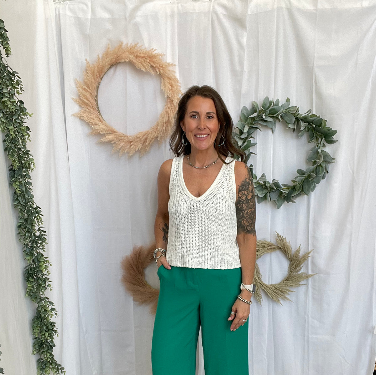 Skies Trouser Pants-Green-Pants-skies are blue-The Silo Boutique, Women's Fashion Boutique Located in Warren and Grand Forks North Dakota
