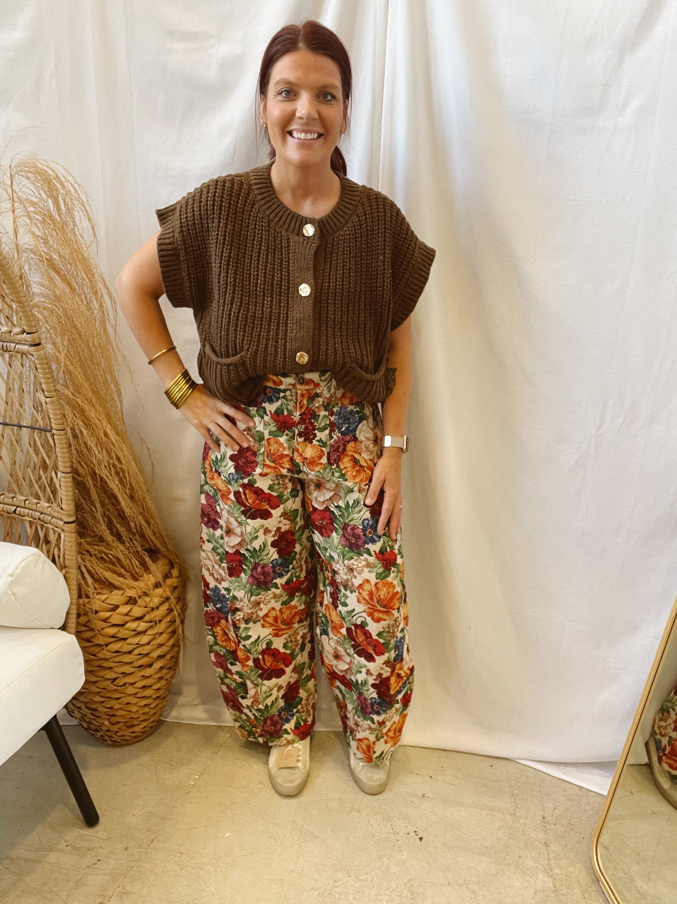 Floral Tapestry Pants-Jeans-eesome-The Silo Boutique, Women's Fashion Boutique Located in Warren and Grand Forks North Dakota