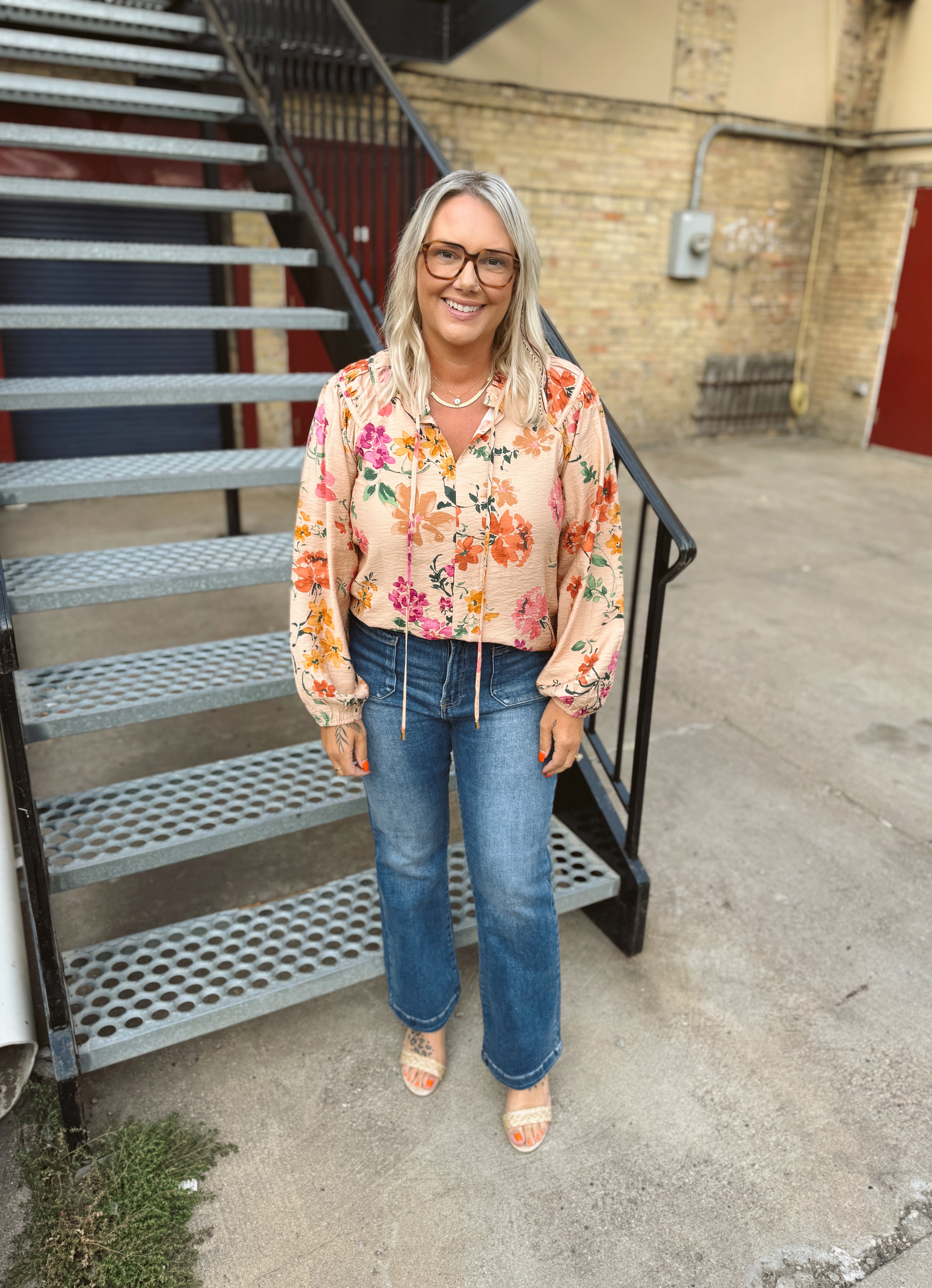 Taupe Multi Long Sleeve Top-Long Sleeve Tops-oddi-The Silo Boutique, Women's Fashion Boutique Located in Warren and Grand Forks North Dakota