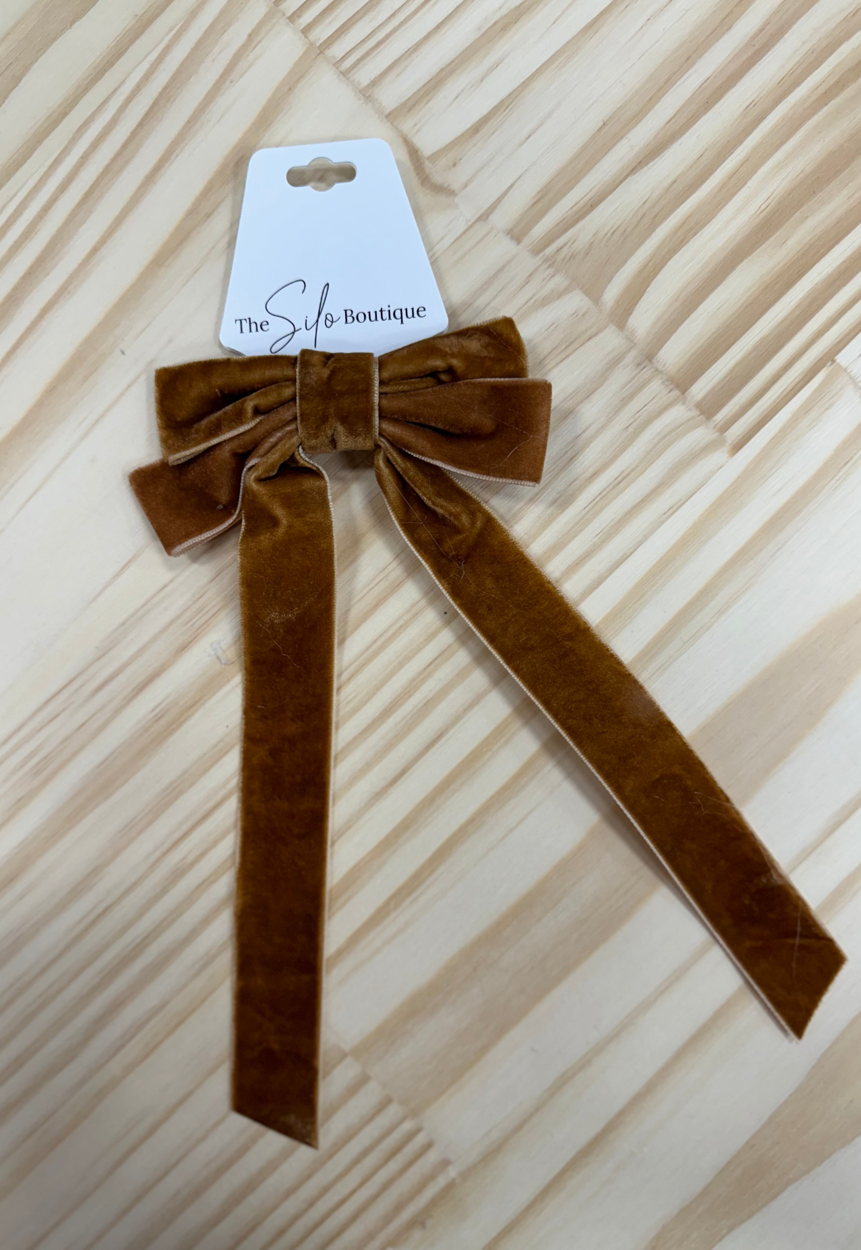 Mustard Brown Bow-Hair Accessories-wall to wall-The Silo Boutique, Women's Fashion Boutique Located in Warren and Grand Forks North Dakota