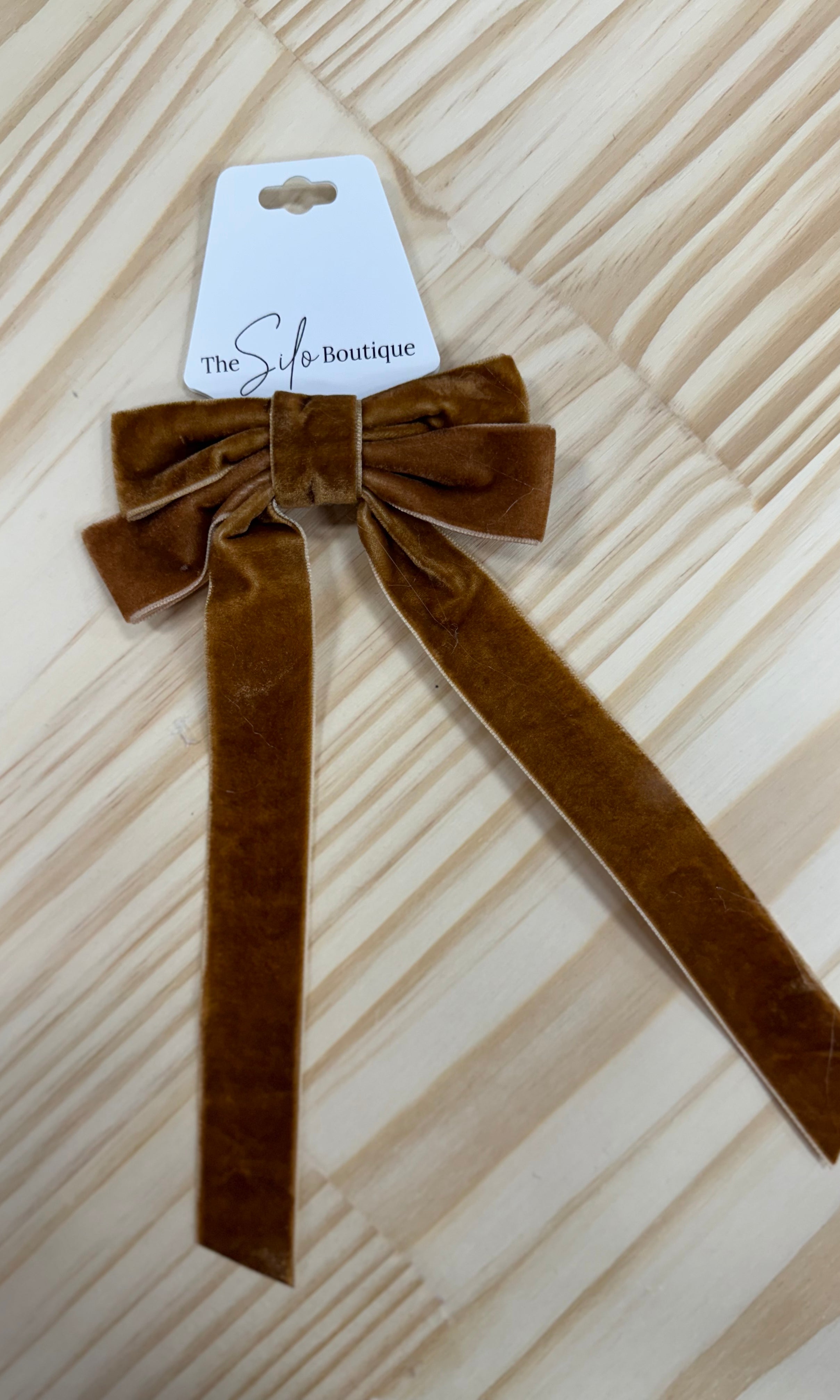 Mustard Brown Bow-Hair Accessories-wall to wall-The Silo Boutique, Women's Fashion Boutique Located in Warren and Grand Forks North Dakota
