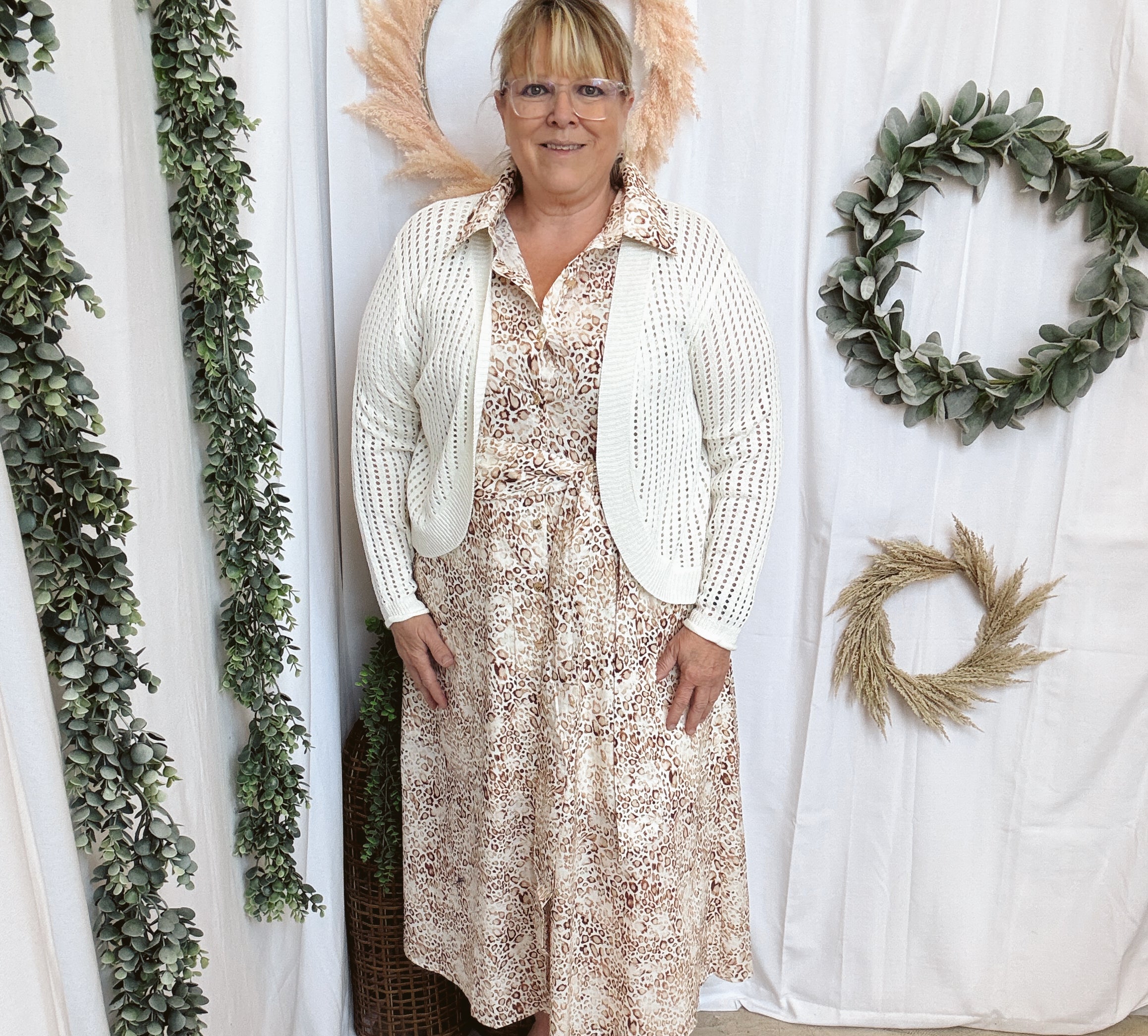 Kiki Animal Midi Dress-Dresses-ENTRO-The Silo Boutique, Women's Fashion Boutique Located in Warren and Grand Forks North Dakota