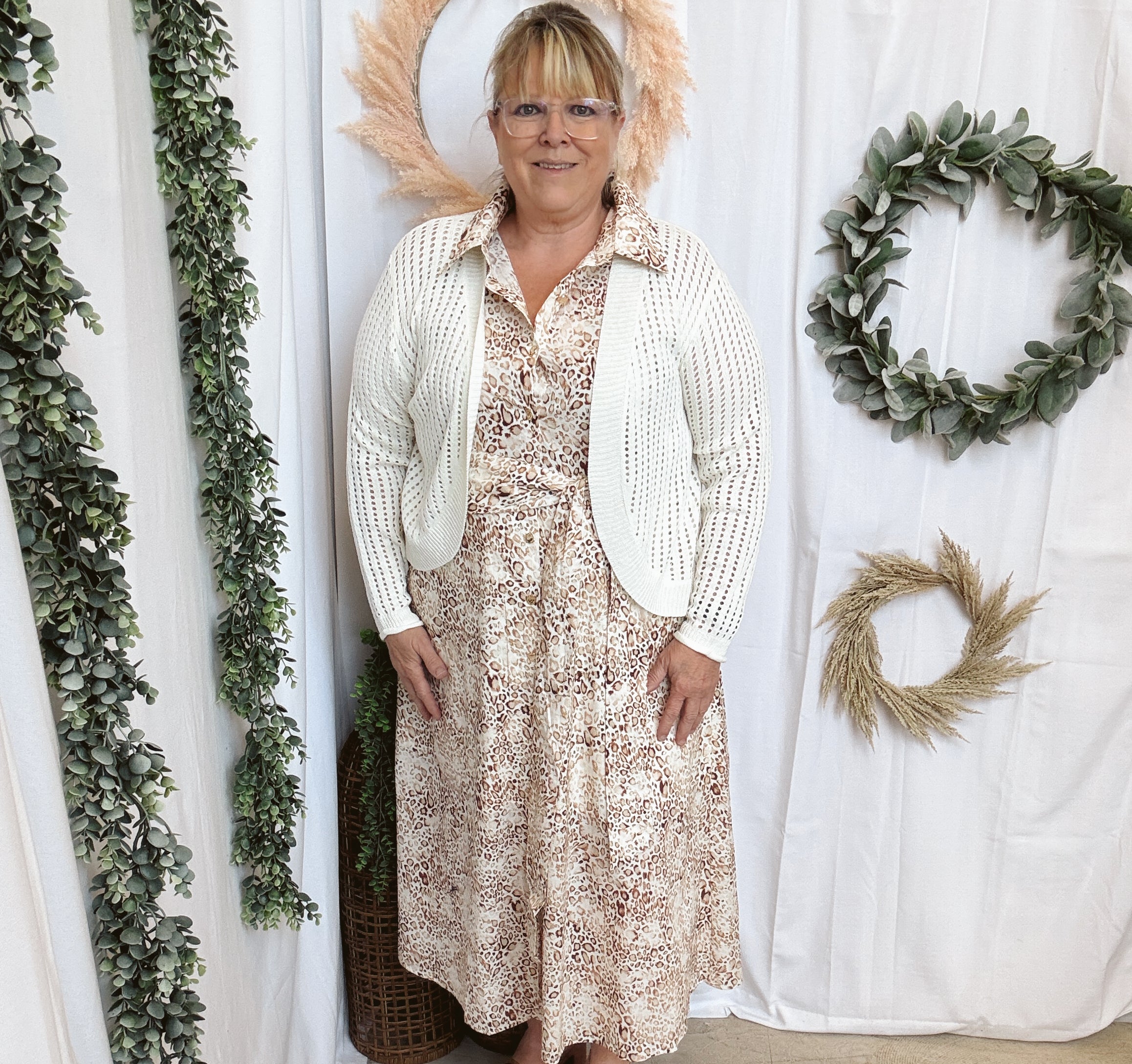 Kiki Animal Midi Dress-Dresses-ENTRO-The Silo Boutique, Women's Fashion Boutique Located in Warren and Grand Forks North Dakota