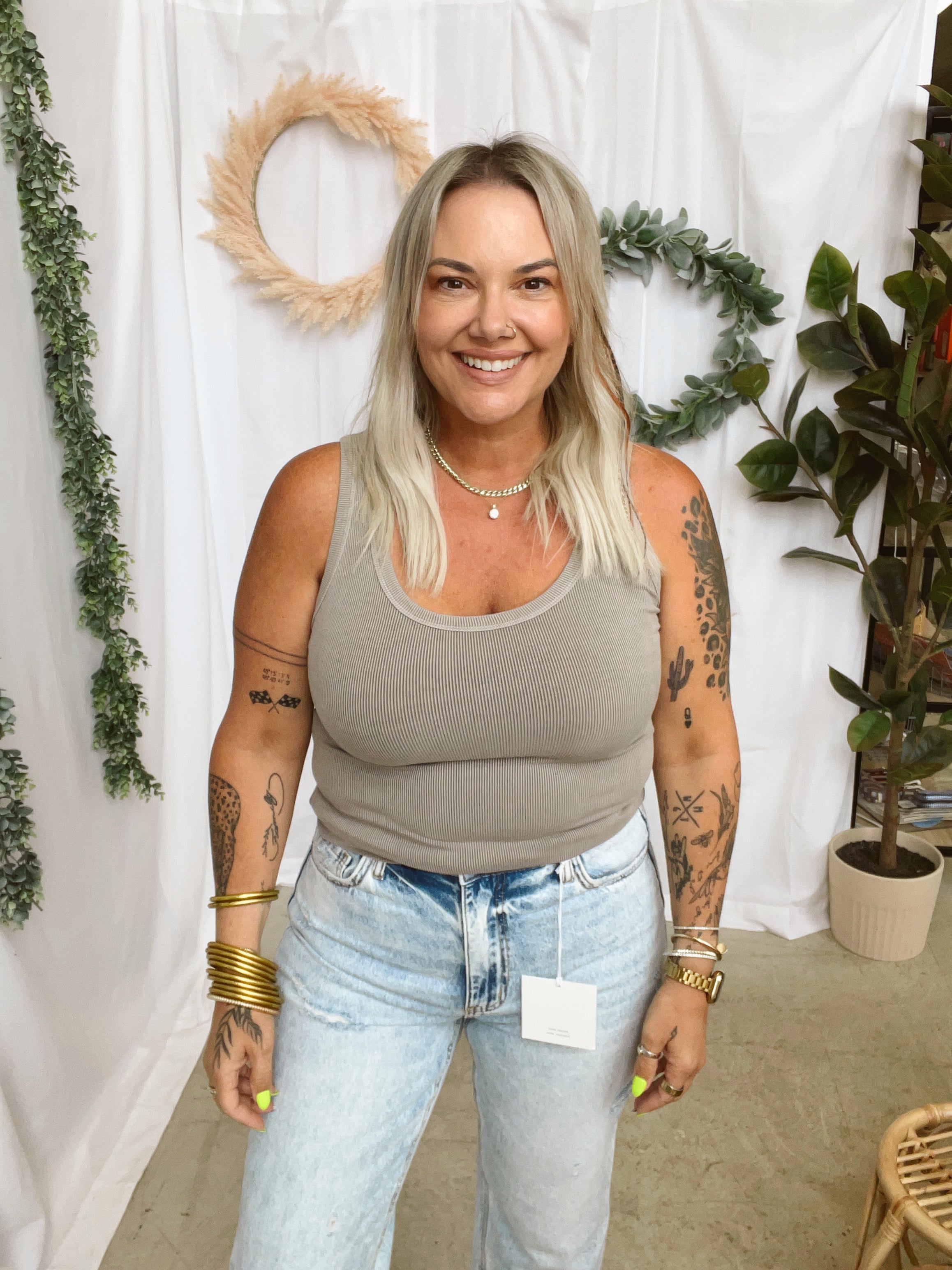 Classic Scoop Tank Top-Ash-Tank Tops-be cool-The Silo Boutique, Women's Fashion Boutique Located in Warren and Grand Forks North Dakota