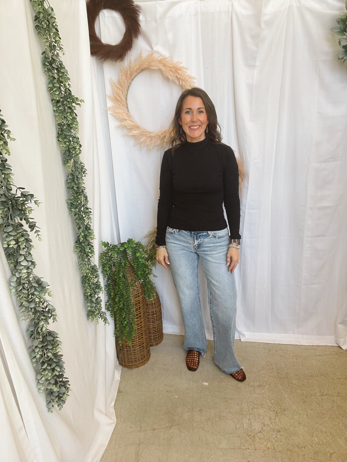 Amy Mock Neck Top-Black-Long Sleeve Tops-hyfve-The Silo Boutique, Women's Fashion Boutique Located in Warren and Grand Forks North Dakota