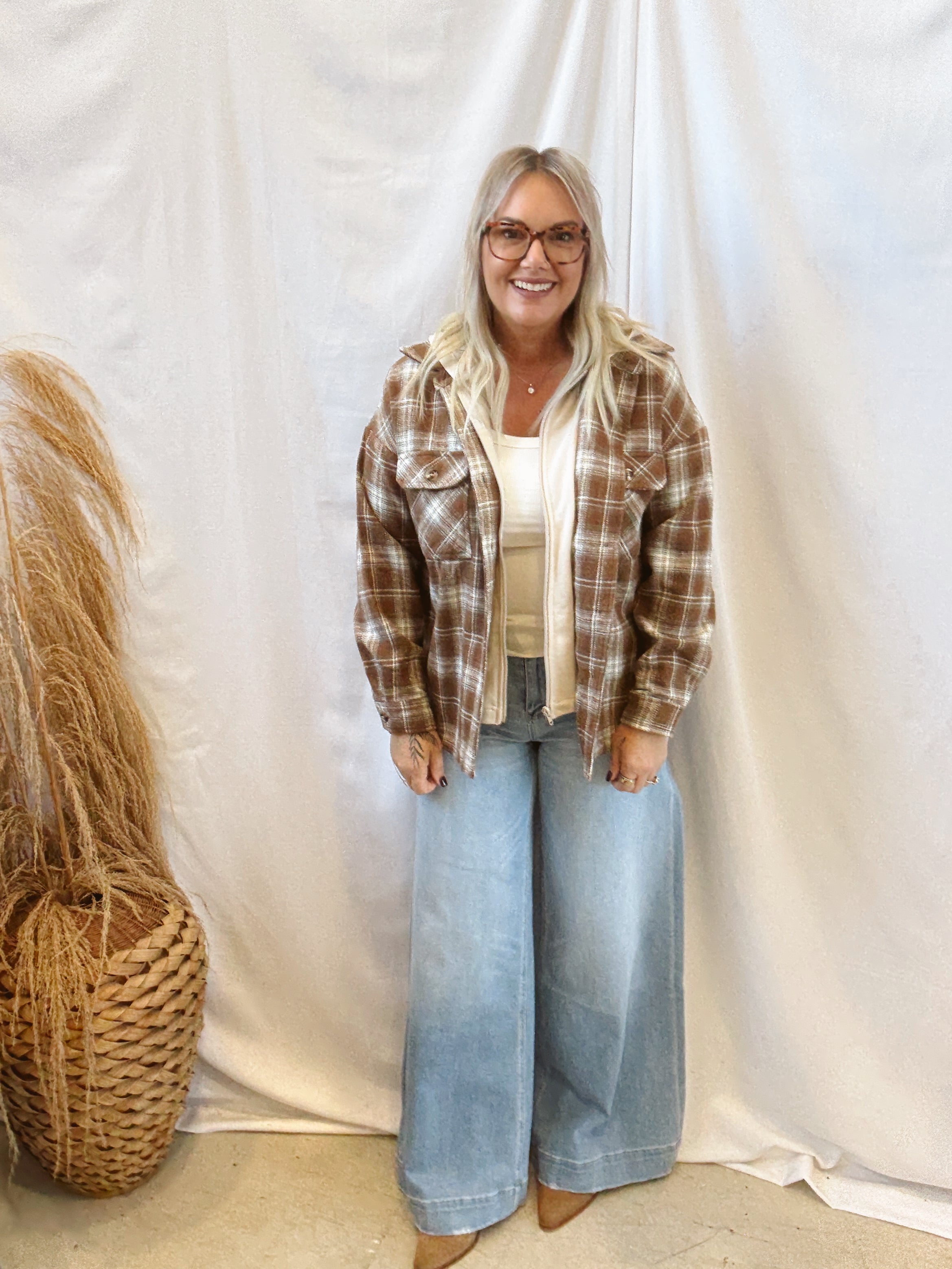 Dark Mocha Twofer Jacket-Sweaters-stacatto-The Silo Boutique, Women's Fashion Boutique Located in Warren and Grand Forks North Dakota