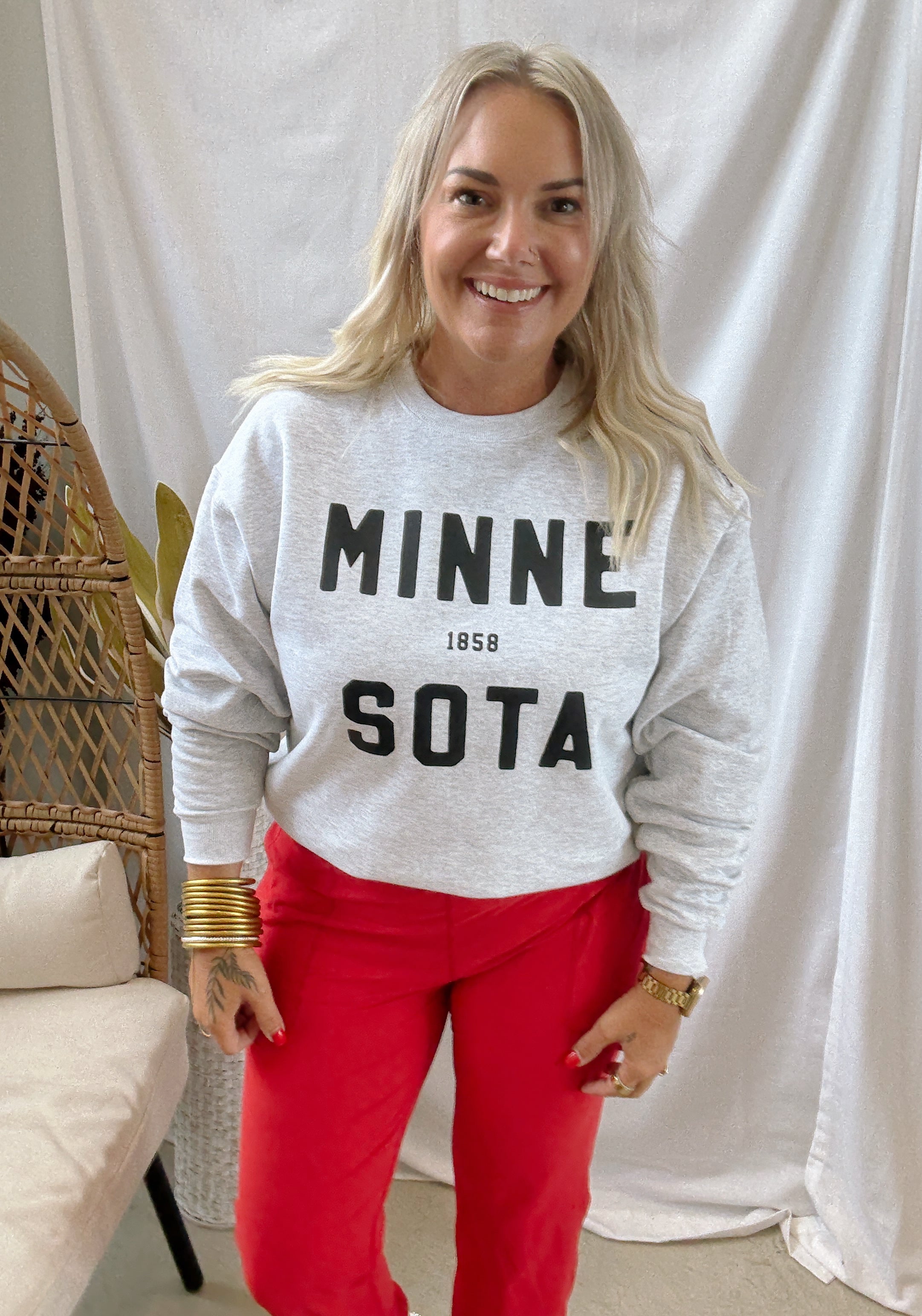 Ash Minnesota Sweatshirt-Sweatshirts-218-The Silo Boutique, Women's Fashion Boutique Located in Warren and Grand Forks North Dakota