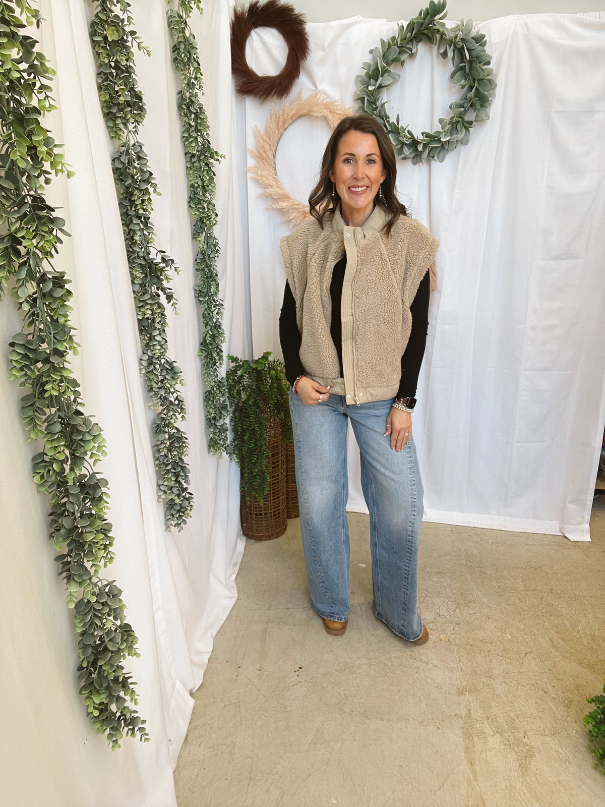 Sherpa Stand Collar Vest-Mocha-Vests-hyfve-The Silo Boutique, Women's Fashion Boutique Located in Warren and Grand Forks North Dakota