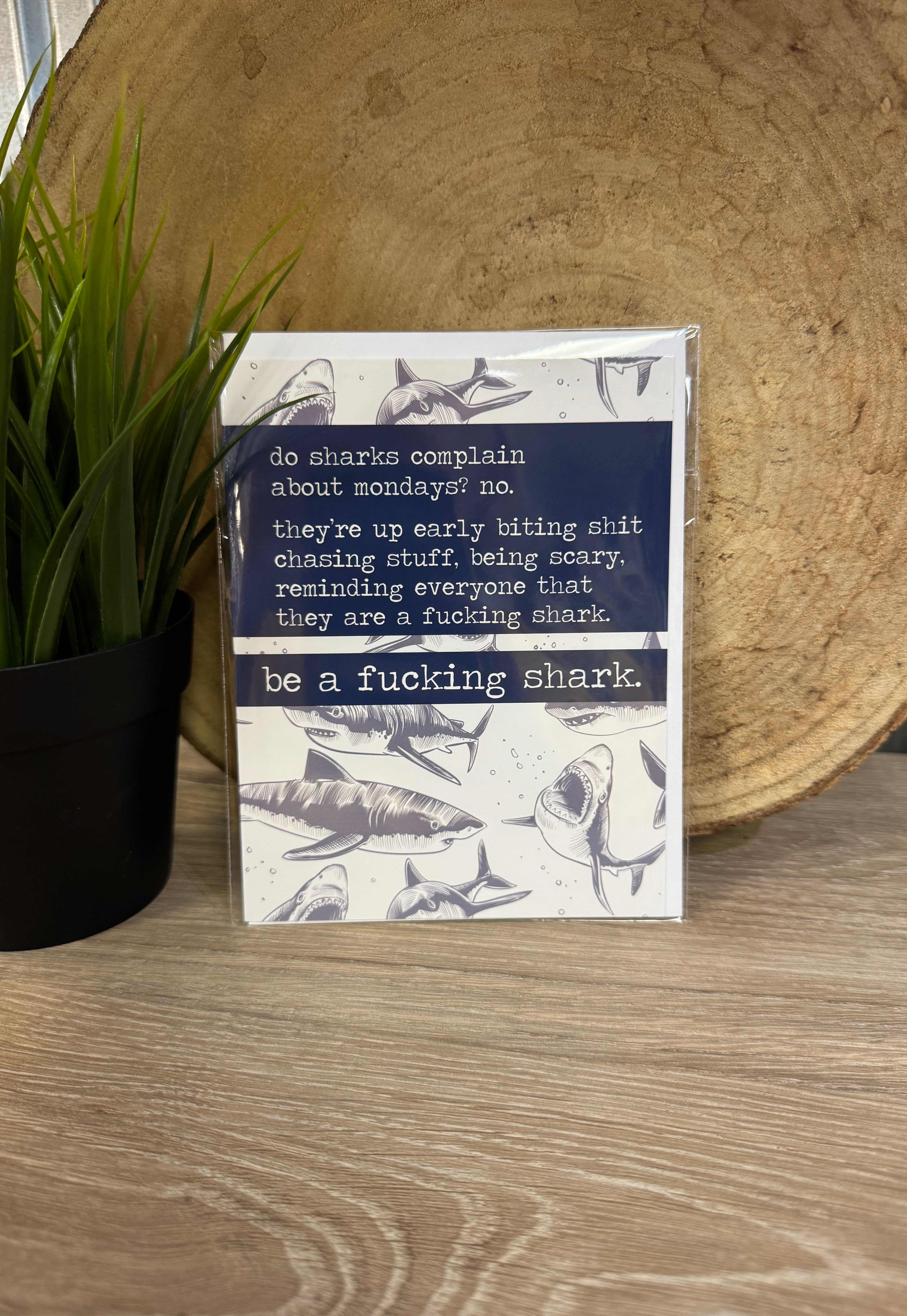 Be A Shark Greeting Card-Cards-crooked halo-The Silo Boutique, Women's Fashion Boutique Located in Warren and Grand Forks North Dakota