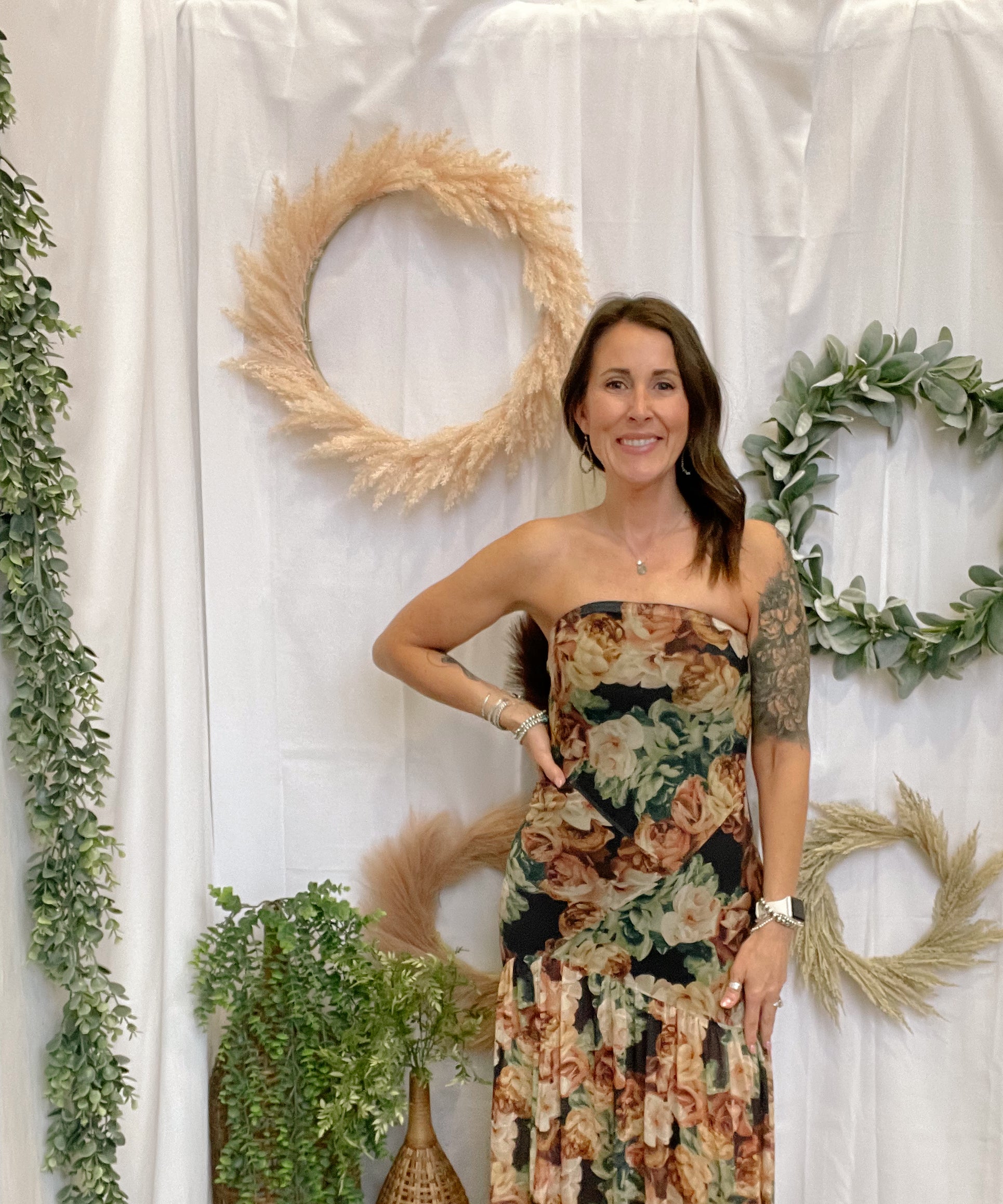 Floral Sheer Mesh Dress-Dresses-promesa-The Silo Boutique, Women's Fashion Boutique Located in Warren and Grand Forks North Dakota