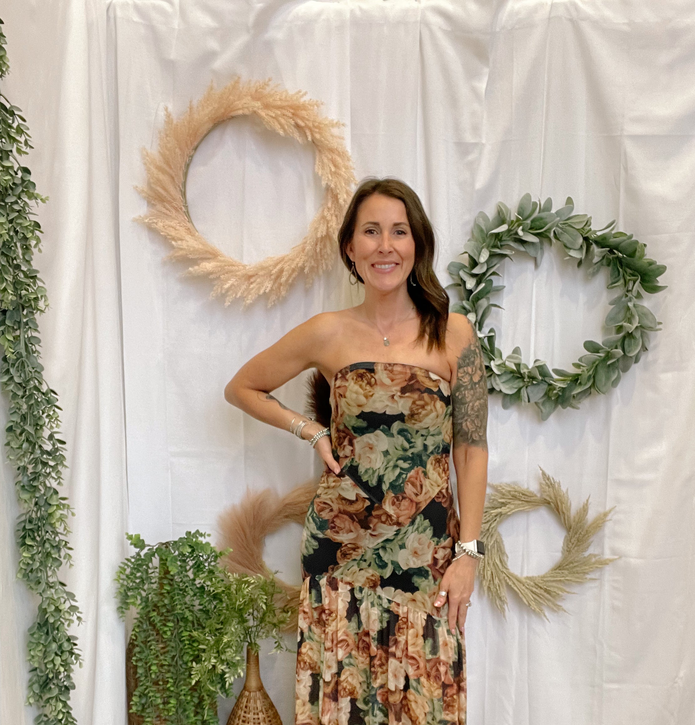 Floral Sheer Mesh Dress-Dresses-promesa-The Silo Boutique, Women's Fashion Boutique Located in Warren and Grand Forks North Dakota