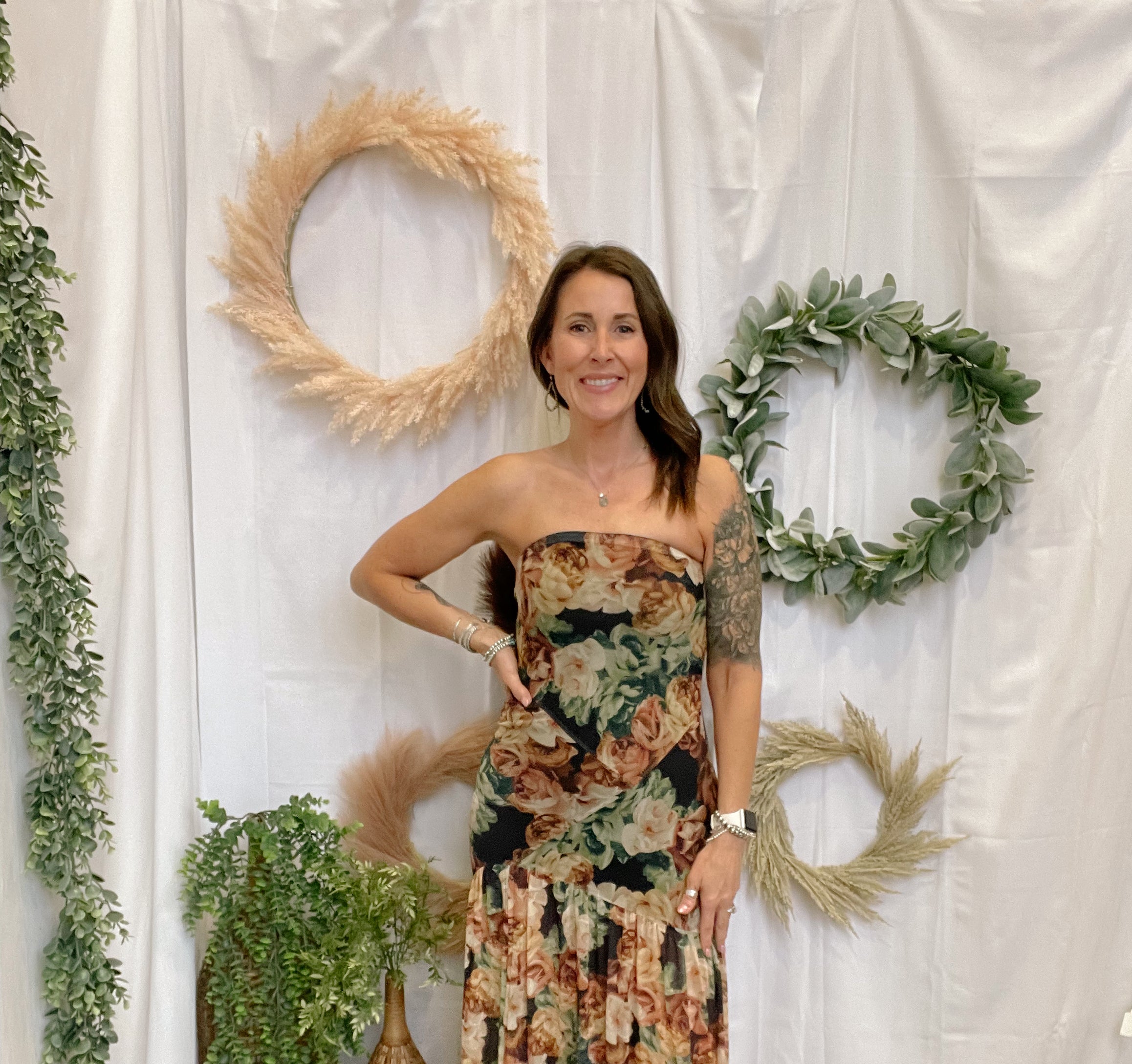 Floral Sheer Mesh Dress-Dresses-promesa-The Silo Boutique, Women's Fashion Boutique Located in Warren and Grand Forks North Dakota