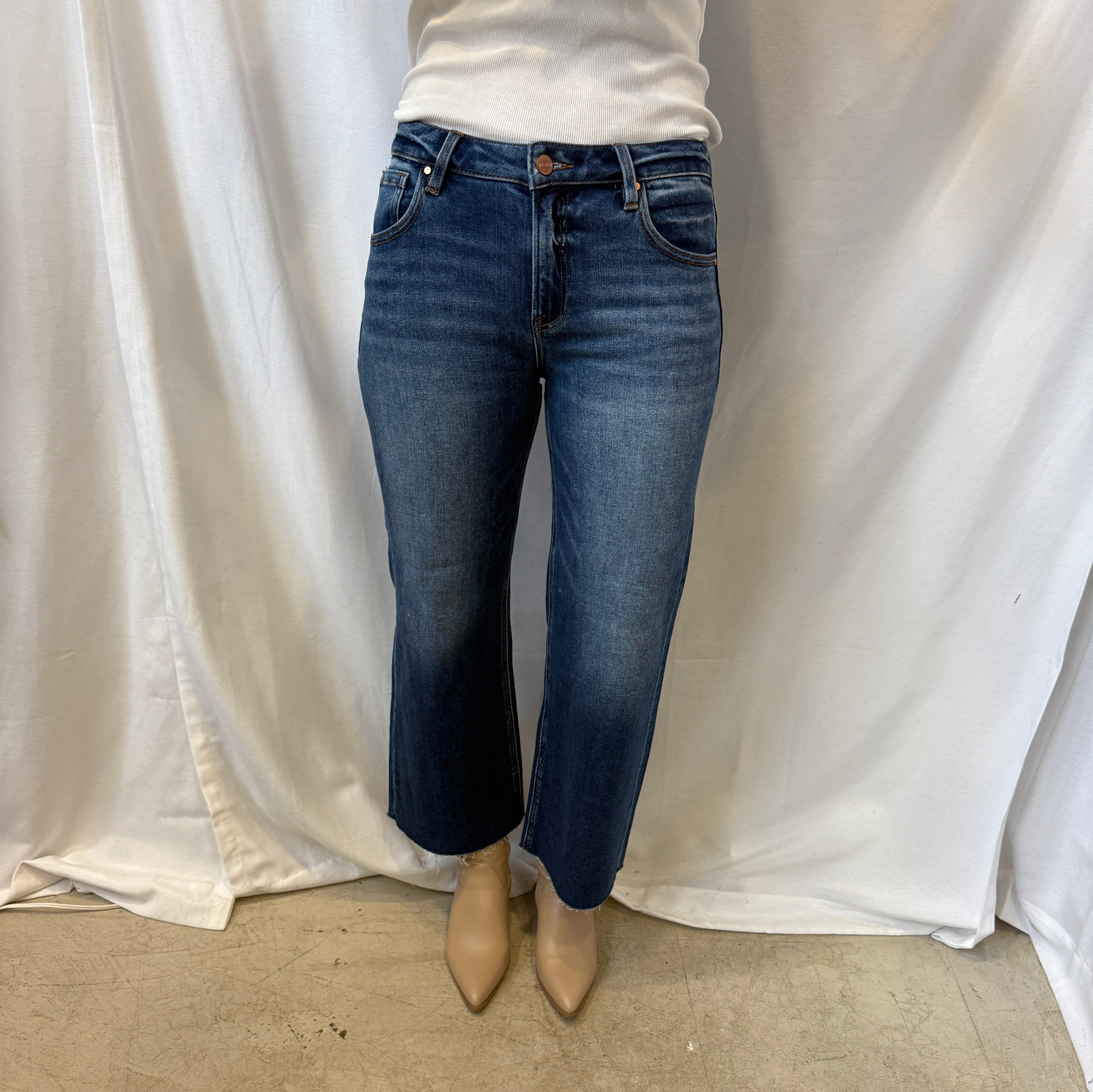 Risen Raw Hem Crop Jeans-Jeans-risen-The Silo Boutique, Women's Fashion Boutique Located in Warren and Grand Forks North Dakota
