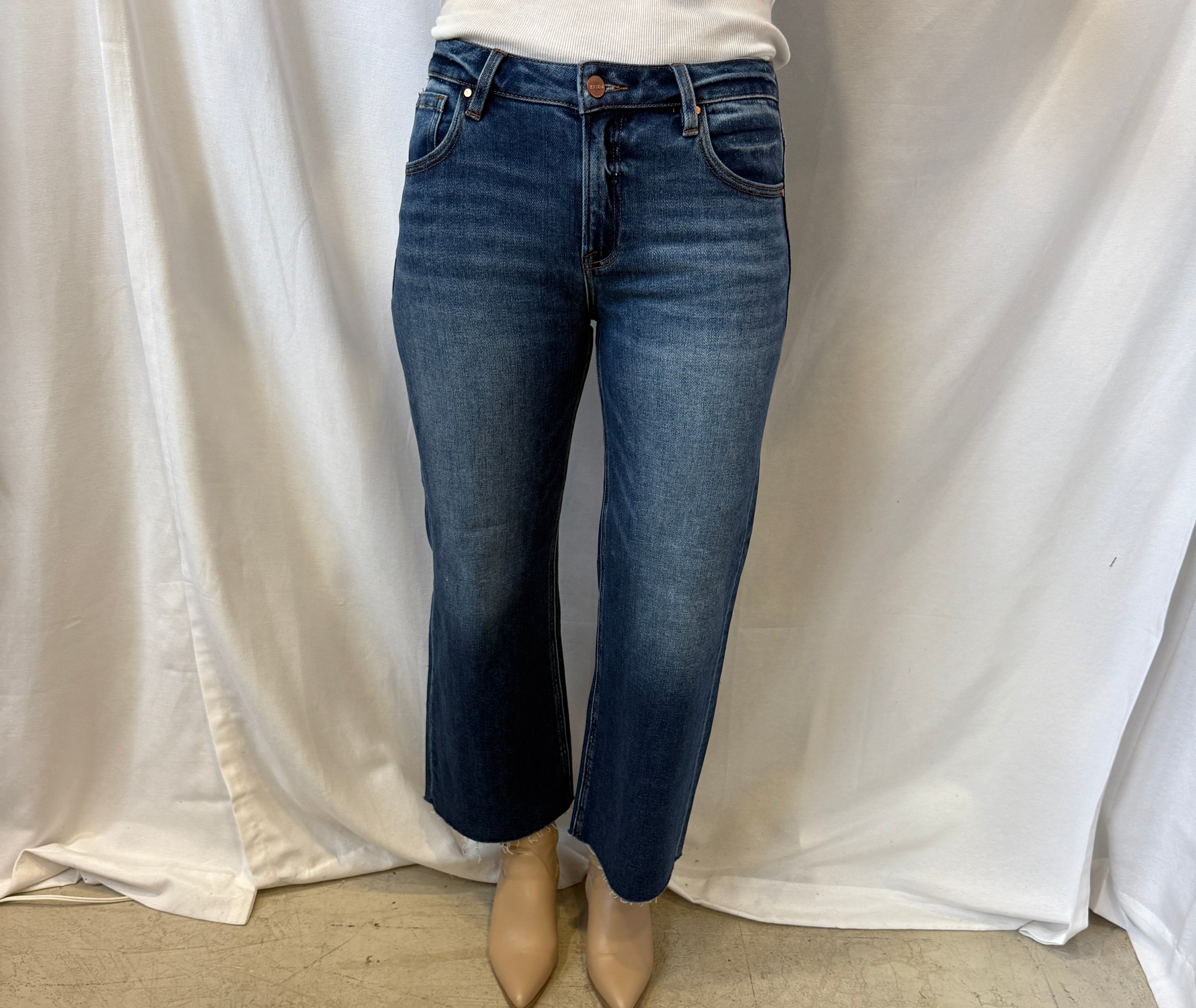 Risen Raw Hem Crop Jeans-Jeans-risen-The Silo Boutique, Women's Fashion Boutique Located in Warren and Grand Forks North Dakota