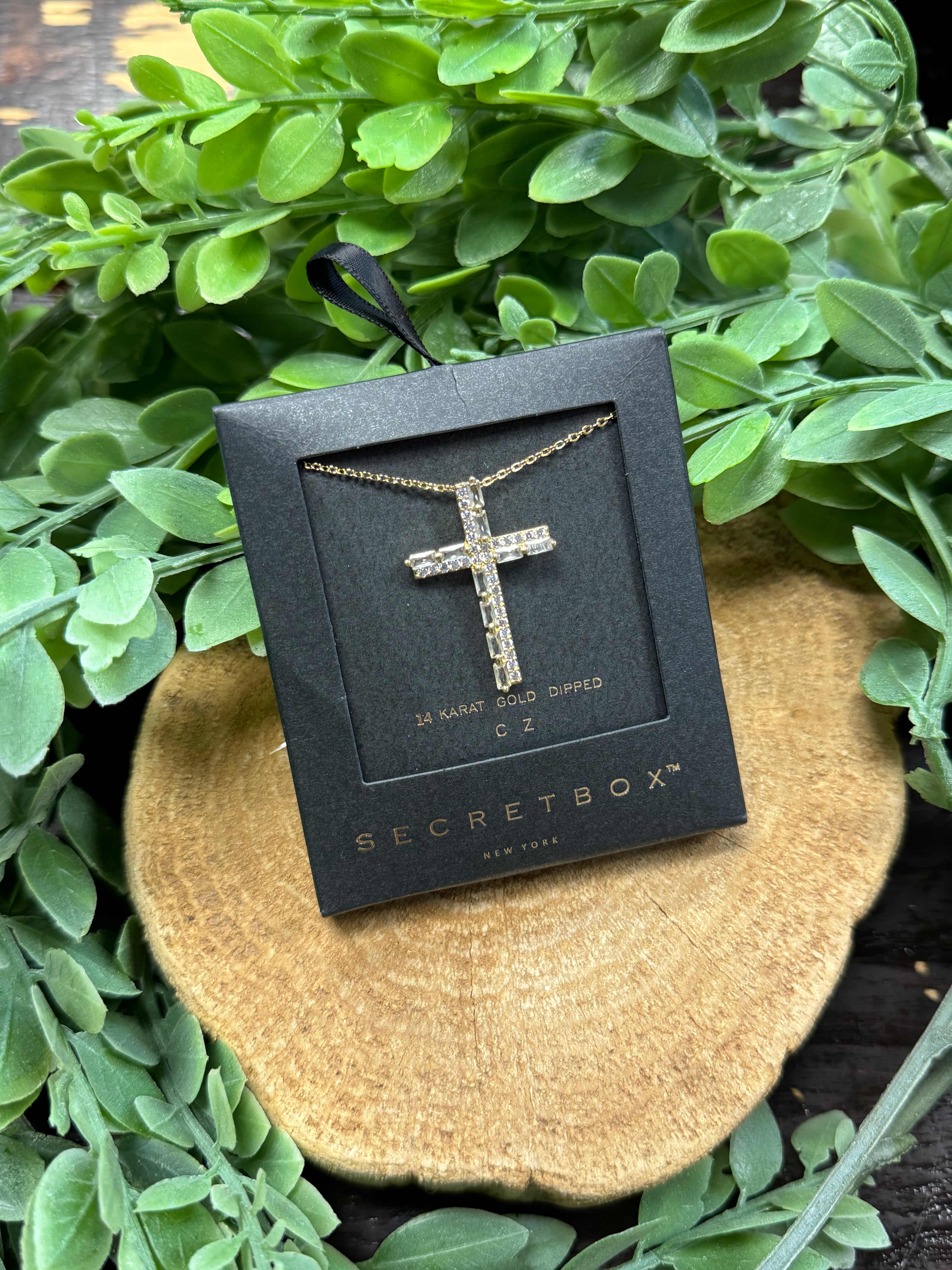 SB Cross Stone Necklace-The Silo Boutique-The Silo Boutique, Women's Fashion Boutique Located in Warren and Grand Forks North Dakota