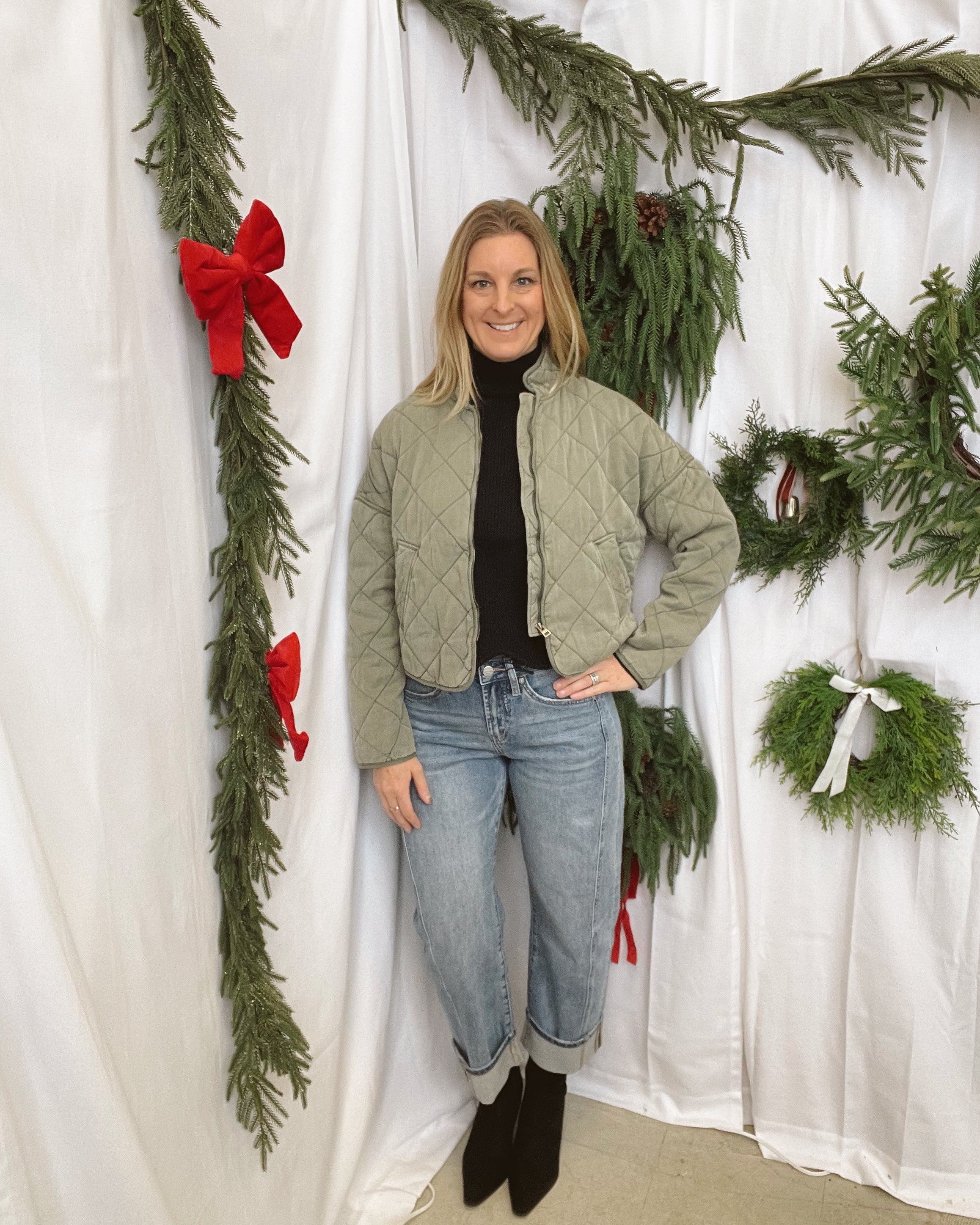 Be Cool Quilted Jacket-Olive-Coats & Jackets-be cool-The Silo Boutique, Women's Fashion Boutique Located in Warren and Grand Forks North Dakota