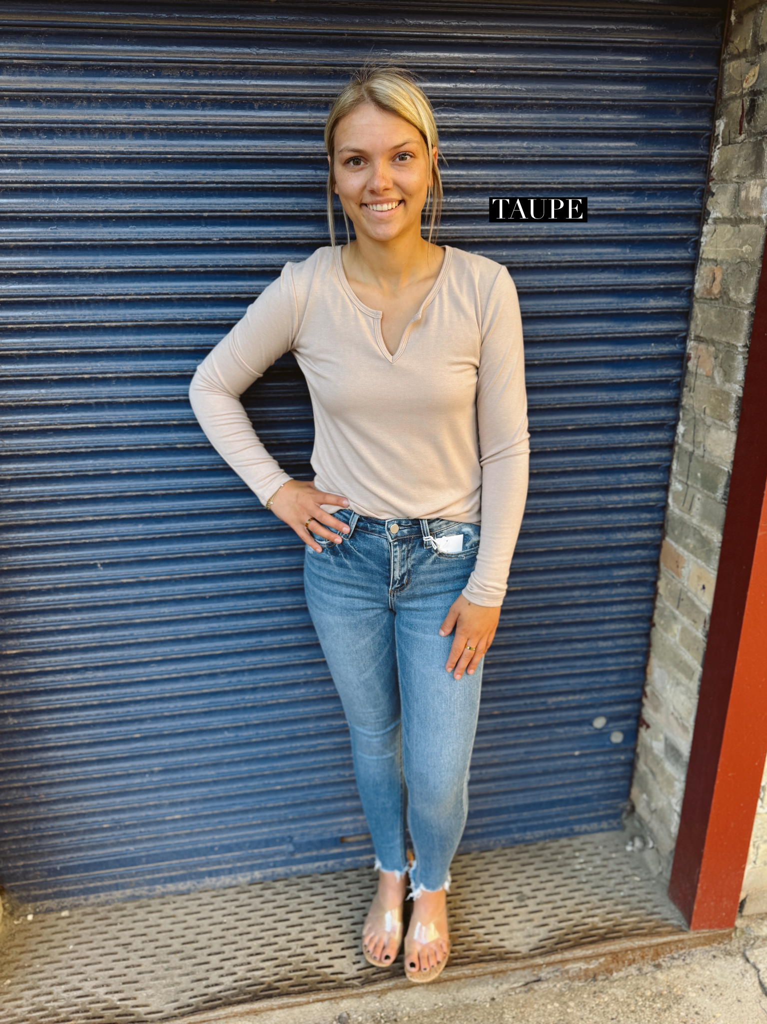 Cool Ultra Soft Notched Long Sleeve Top-Final sale-Long Sleeve Tops-be cool-The Silo Boutique, Women's Fashion Boutique Located in Warren and Grand Forks North Dakota