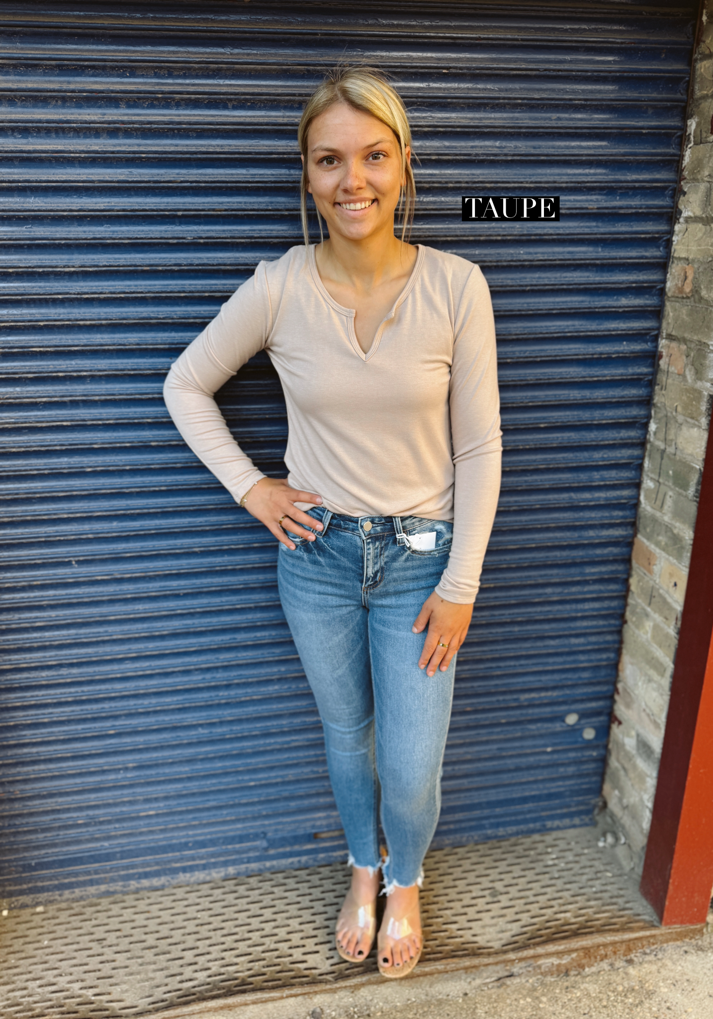 Cool Ultra Soft Notched Long Sleeve Top-Long Sleeve Tops-be cool-The Silo Boutique, Women's Fashion Boutique Located in Warren and Grand Forks North Dakota